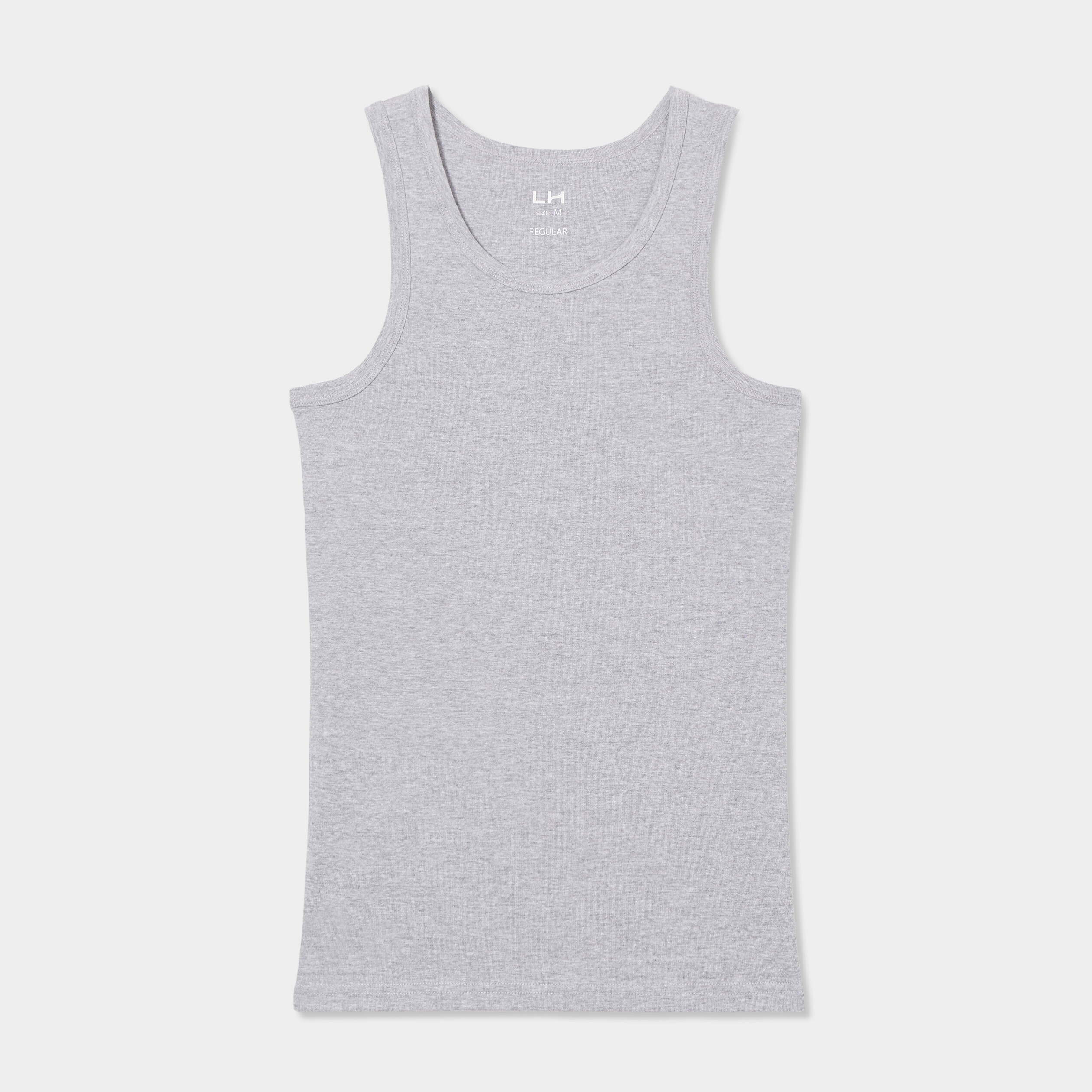 D&eacute;bardeur droit coton bretelles larges gris homme