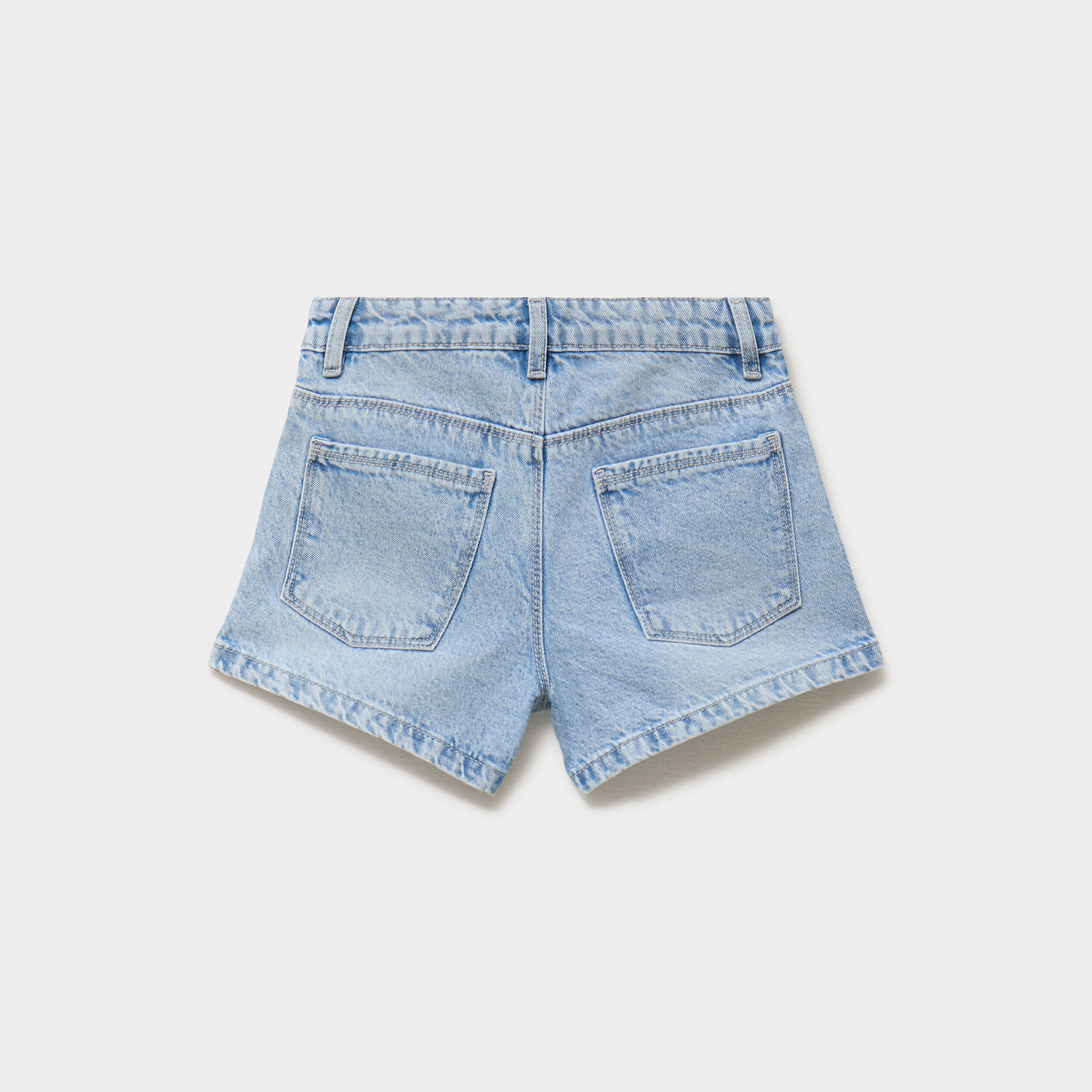 Short en jean taille ajustable coton denim bleach fille