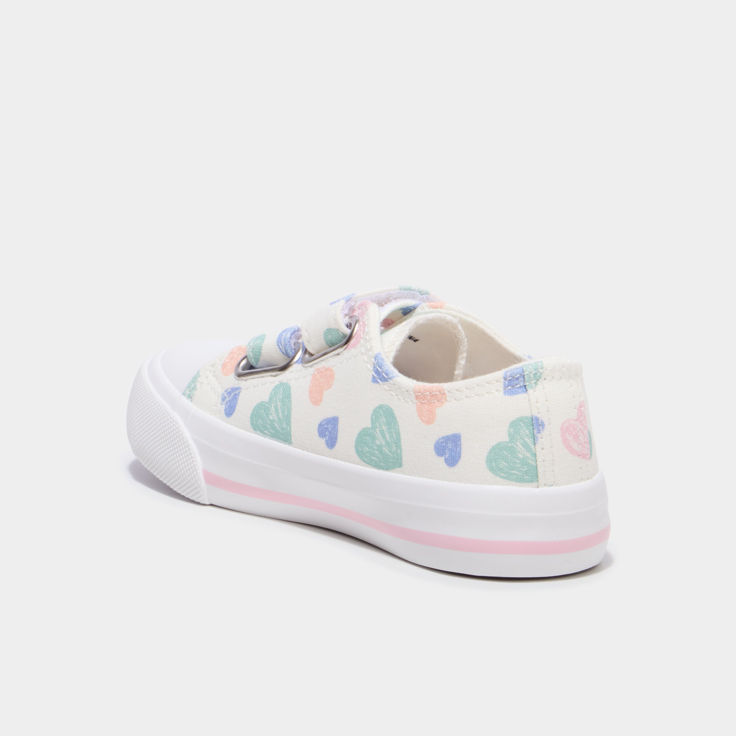 Tennis basses en toile bout renforc&eacute; multicolore fille