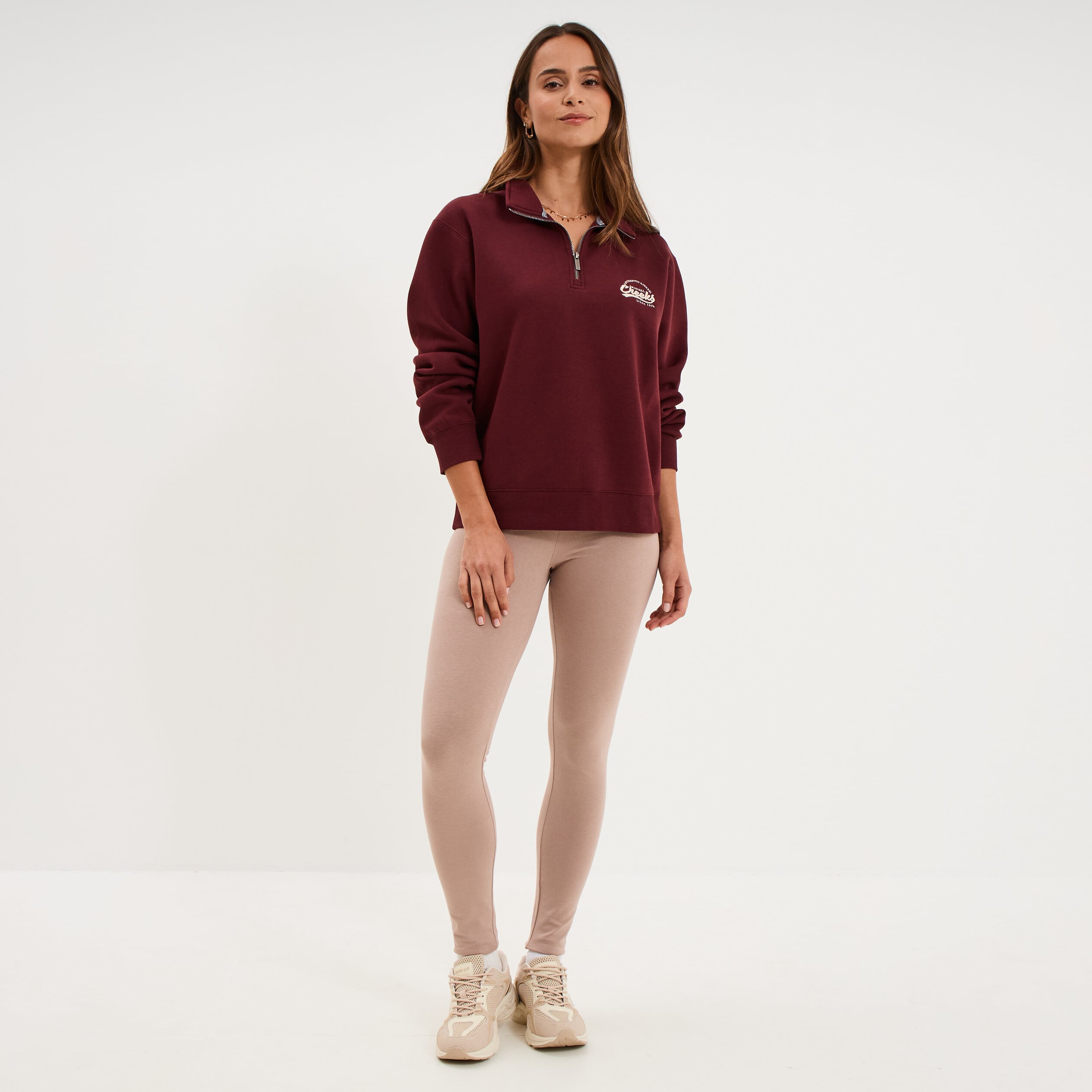 Legging taille haute marron clair femme