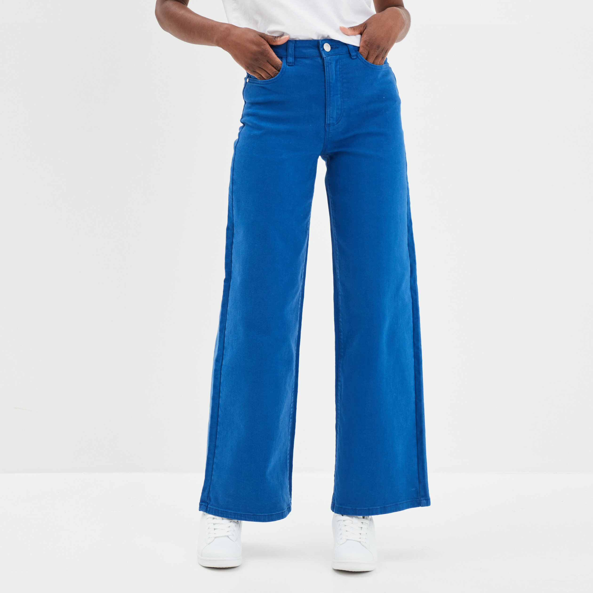 Pantalon large Creeks bleu roi femme