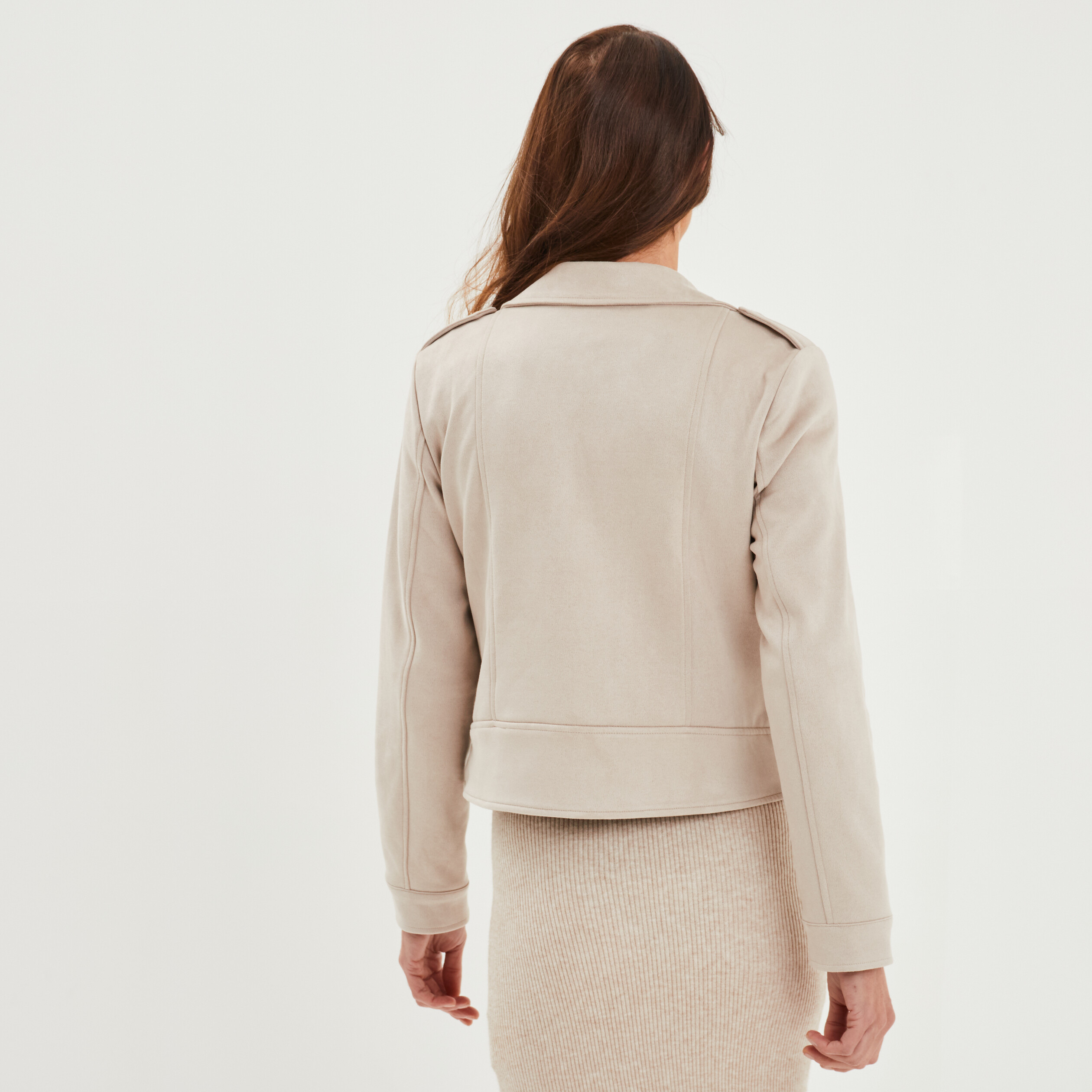 veste suédine femme beige