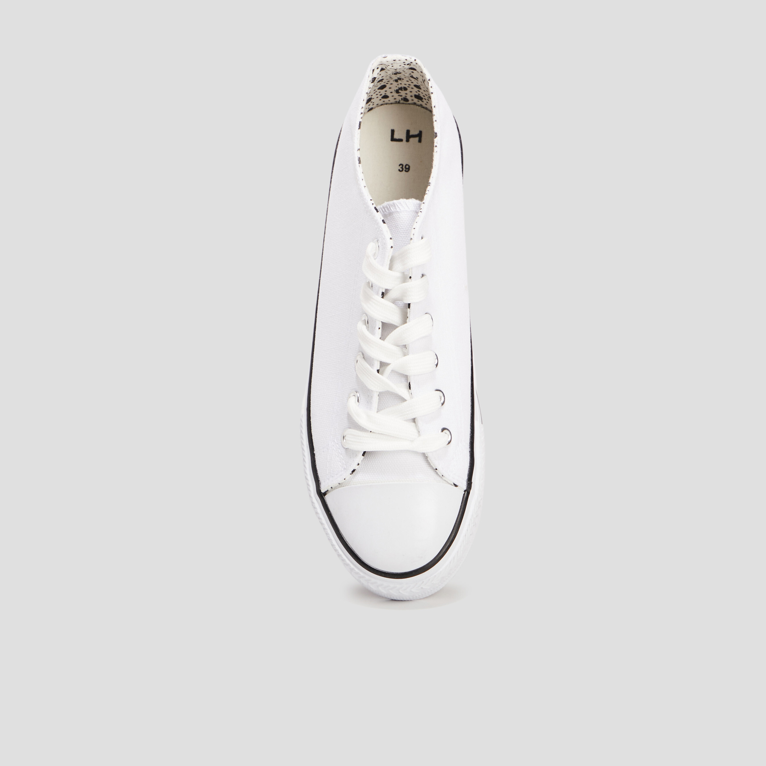 Tennis en toile a lacets blanc femme La Halle