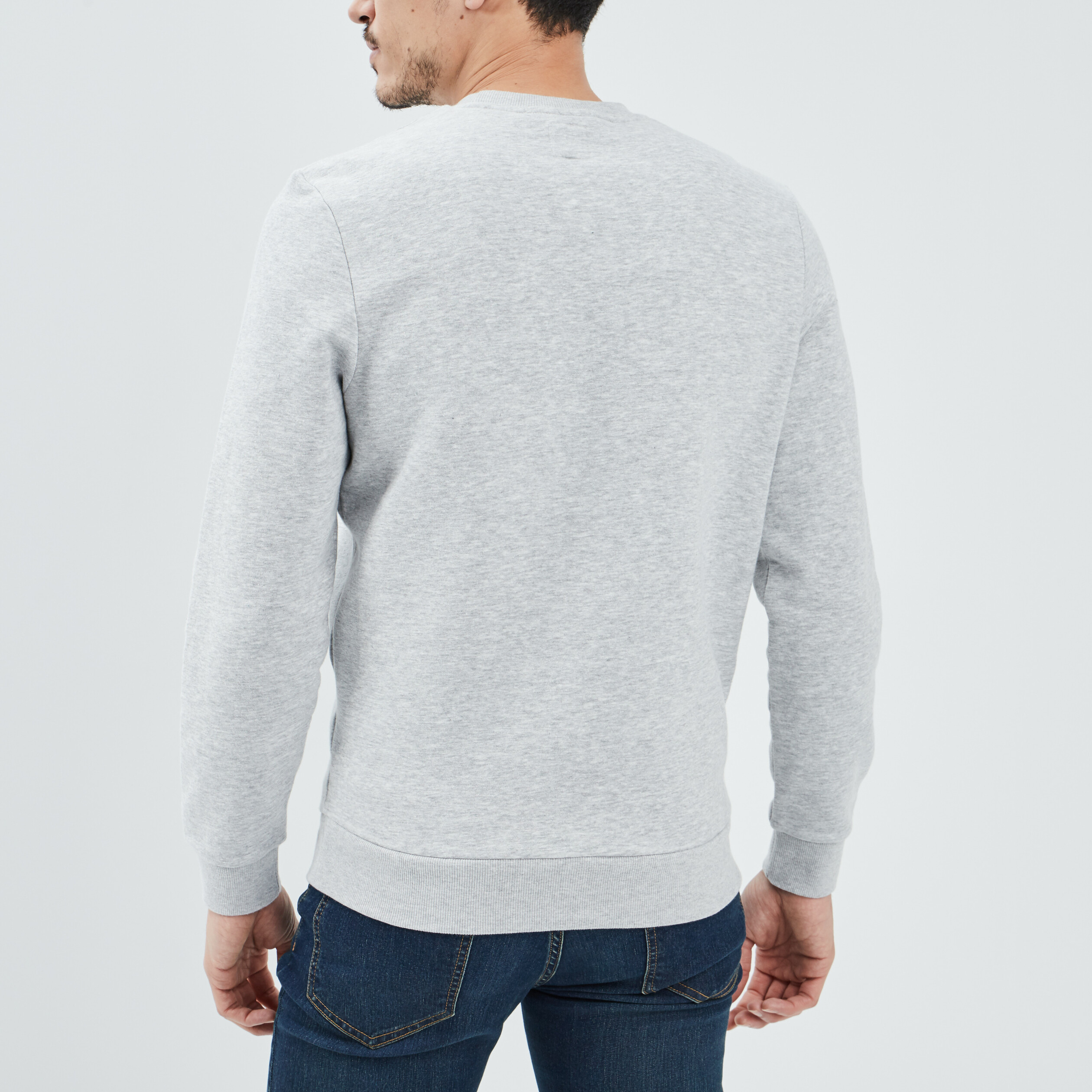 sweat avec col rond gris clair homme Sweat avec col rond gris clair homme