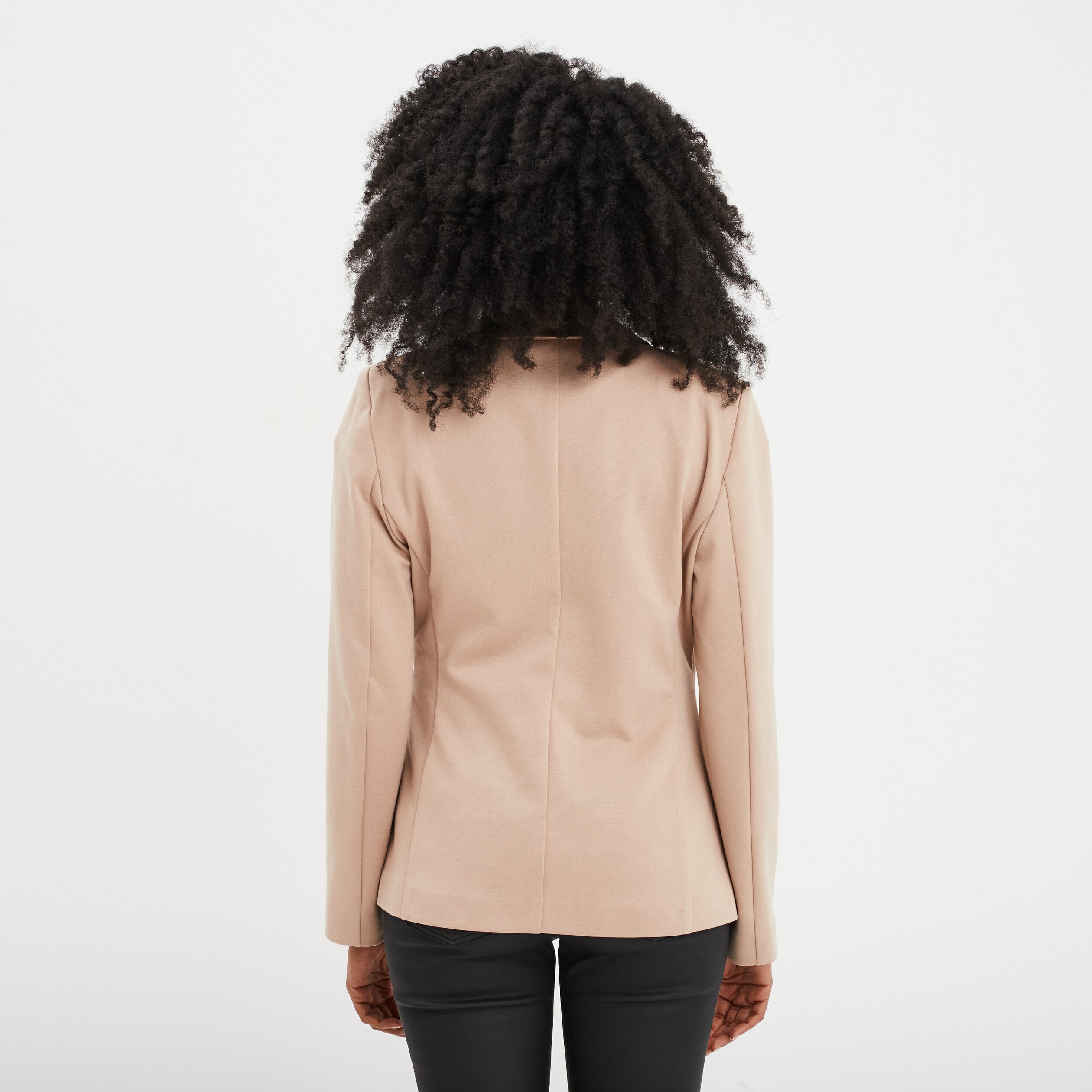 veste blazer droite boutonnee 2 poches sable femme Veste blazer droite boutonnée 2 poches sable femme