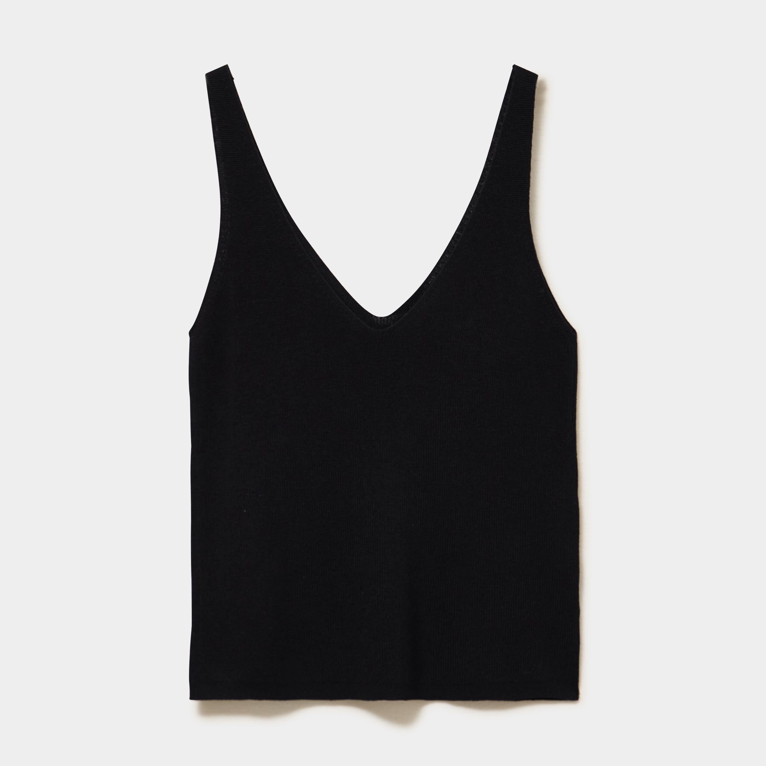 D&eacute;bardeur en maille col en V noir femme