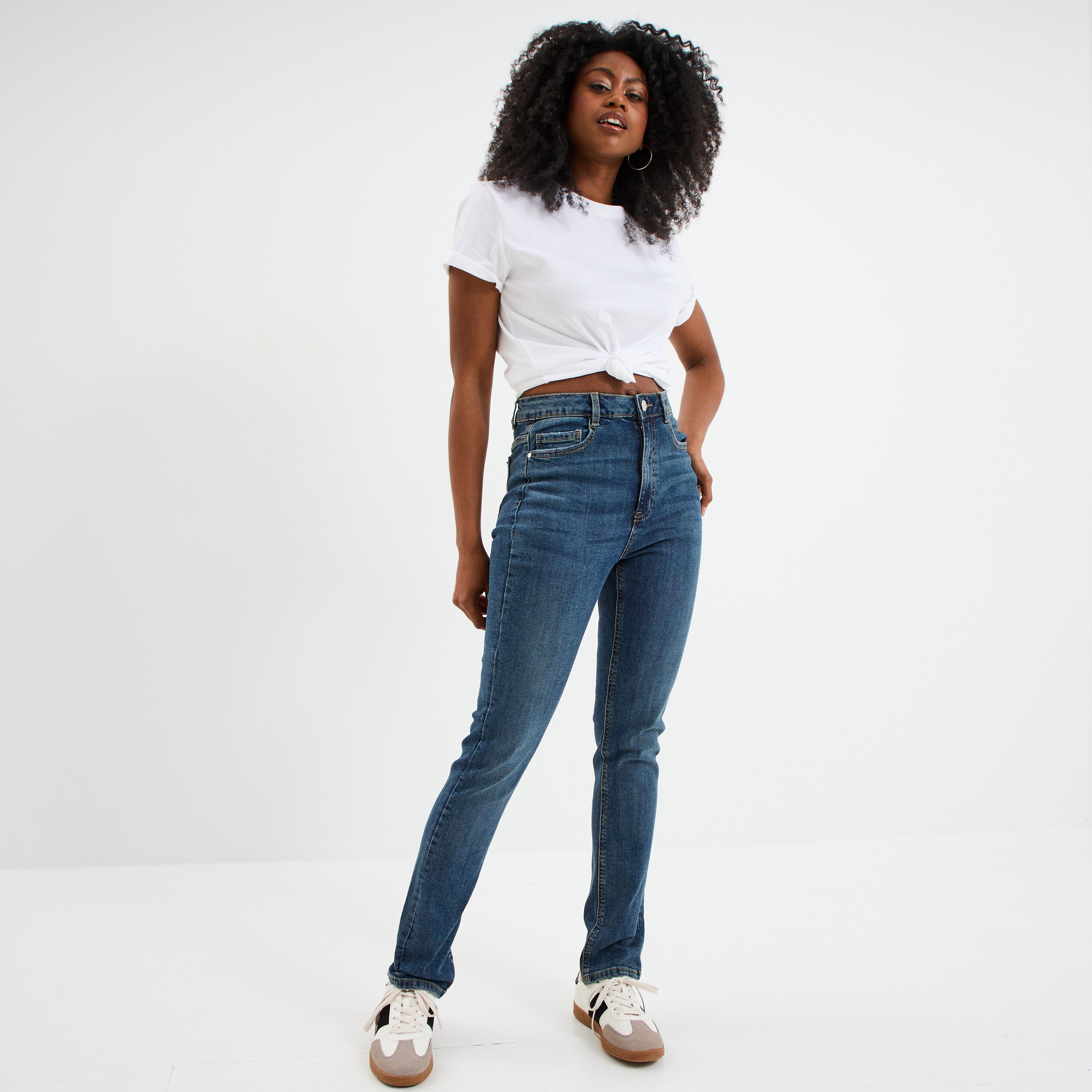jeans slim taille haute denim dirty femme Jeans slim taille haute denim dirty femme