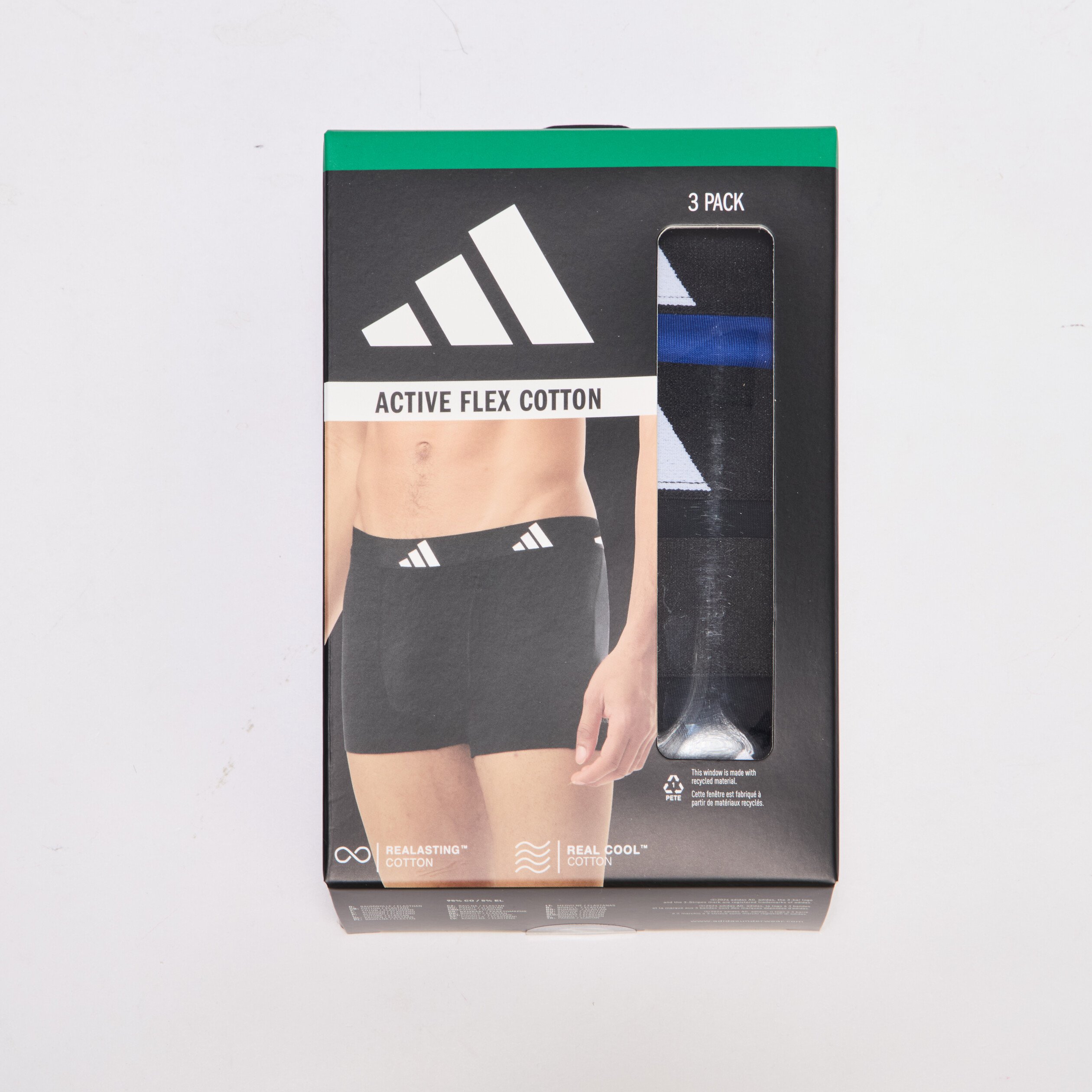 lot 3 boxers active flex adidas bleu homme Lot 3 boxers Active Flex Adidas bleu homme