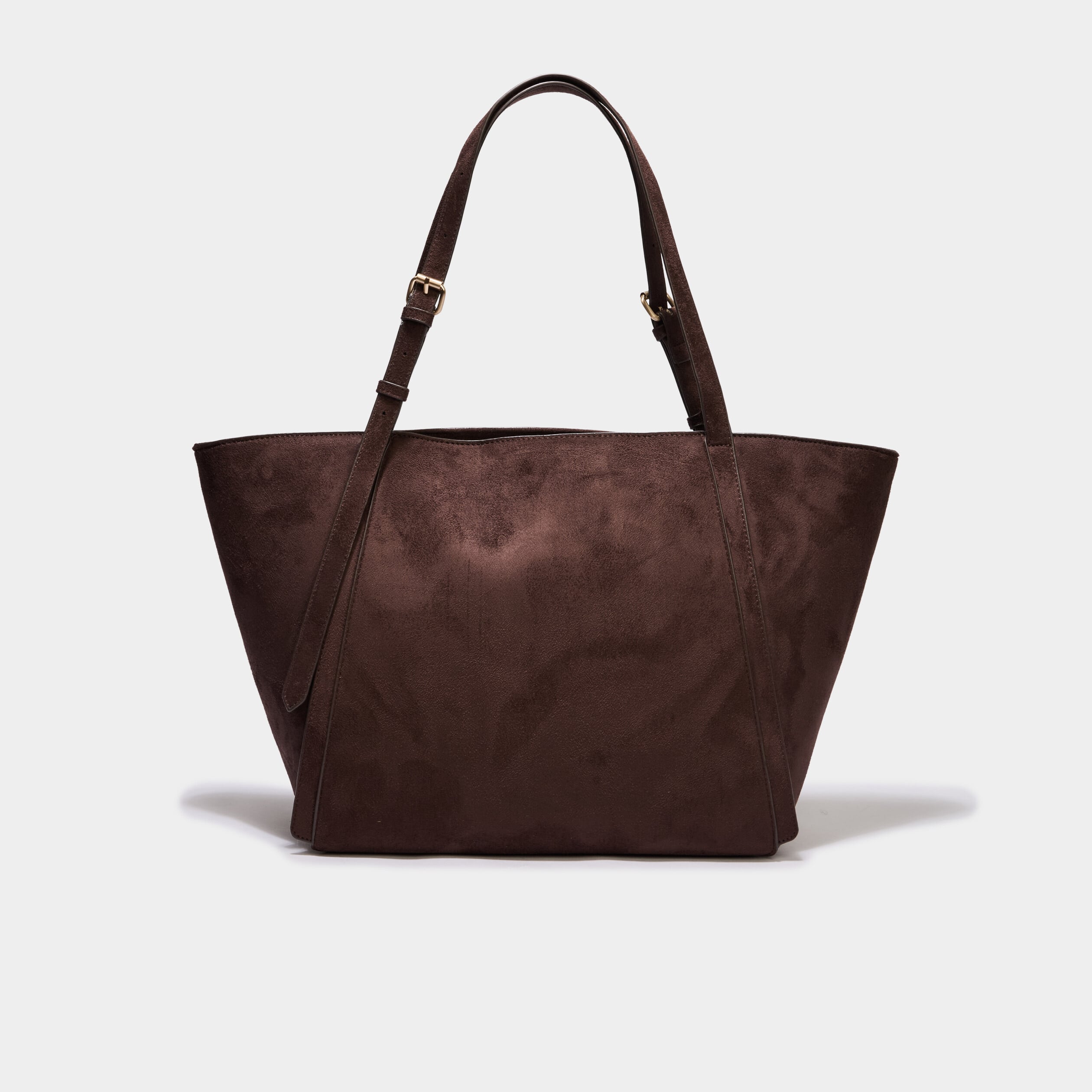 Sac cabas grand format zipp&eacute; marron fonc&eacute; femme