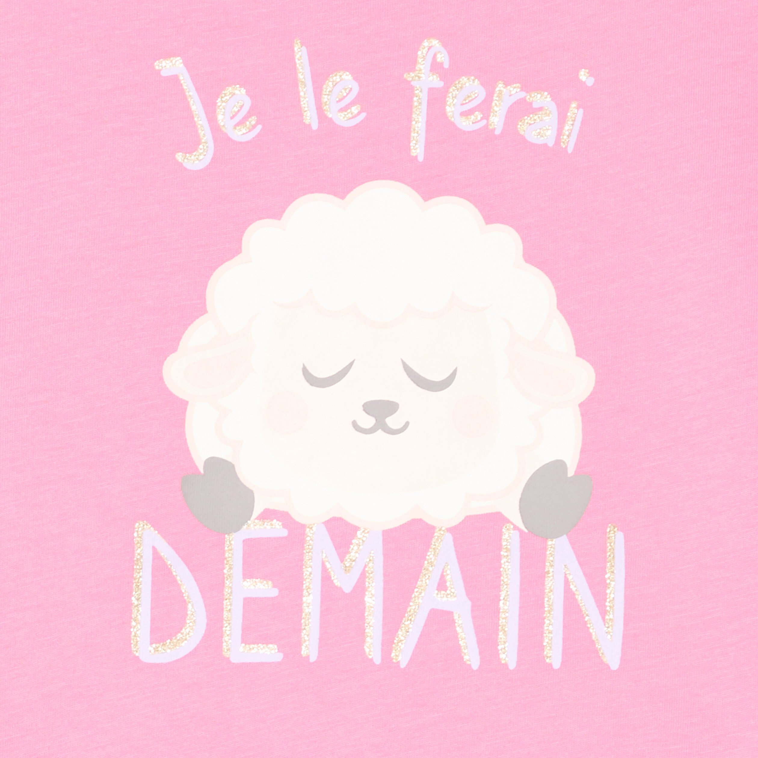 ensemble pyjama short et t shirt coton rose clair fille Ensemble pyjama short et t-shirt coton rose clair fille