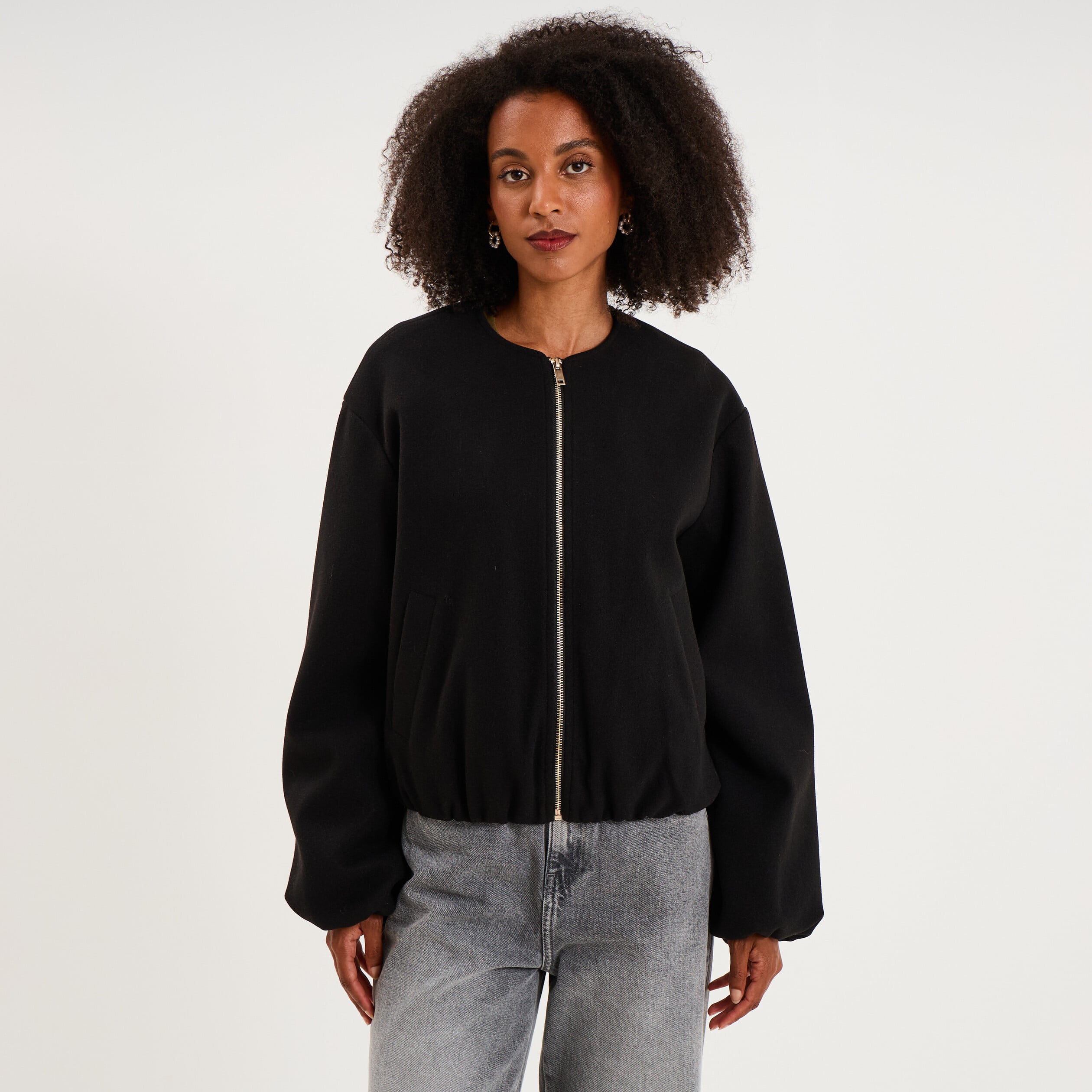 Veste boule oversize noir femme