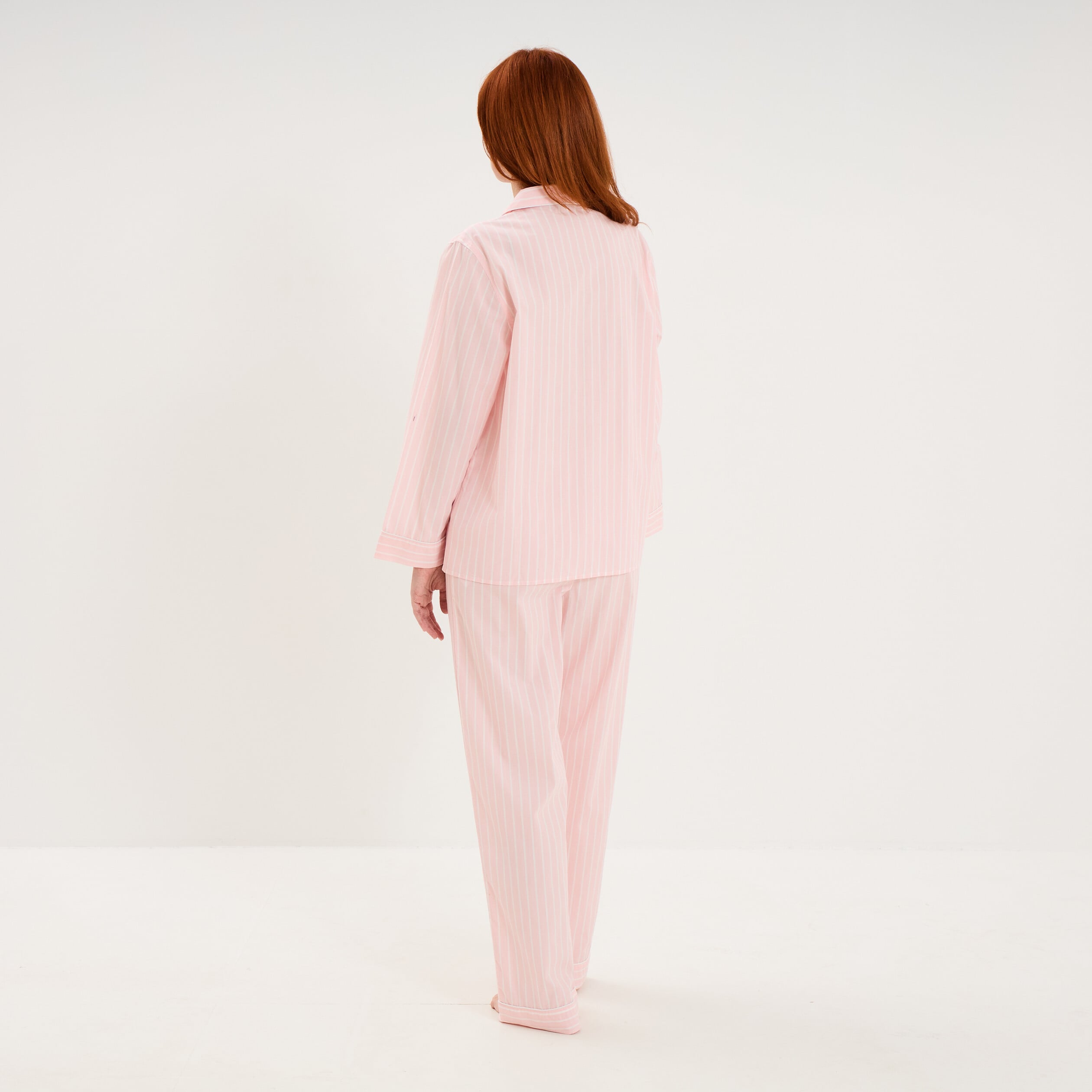 Ensemble pyjama chemise manches longues ecru femme