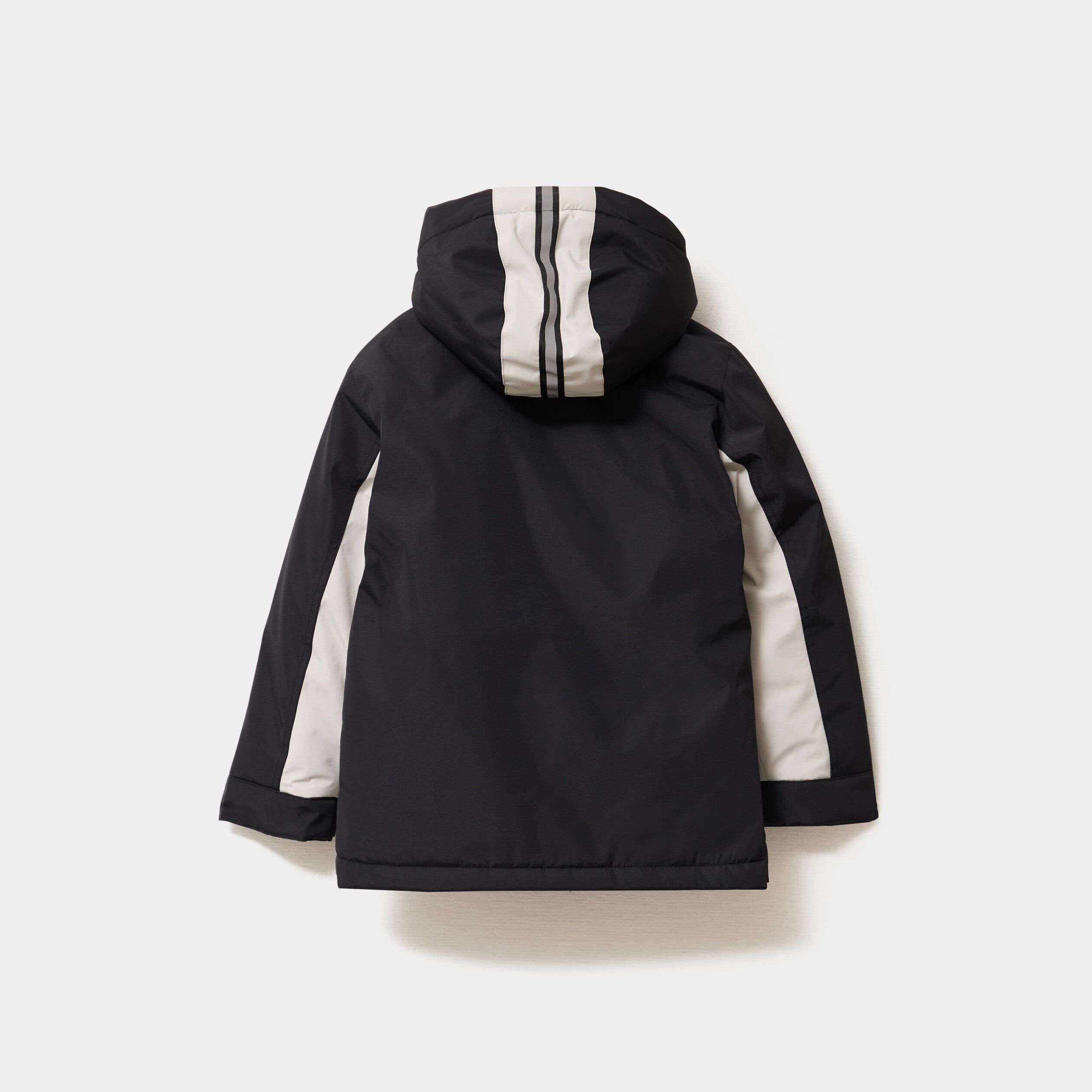 Parka mi-longue zipp&eacute;e &agrave; capuche gris clair gar&ccedil;on