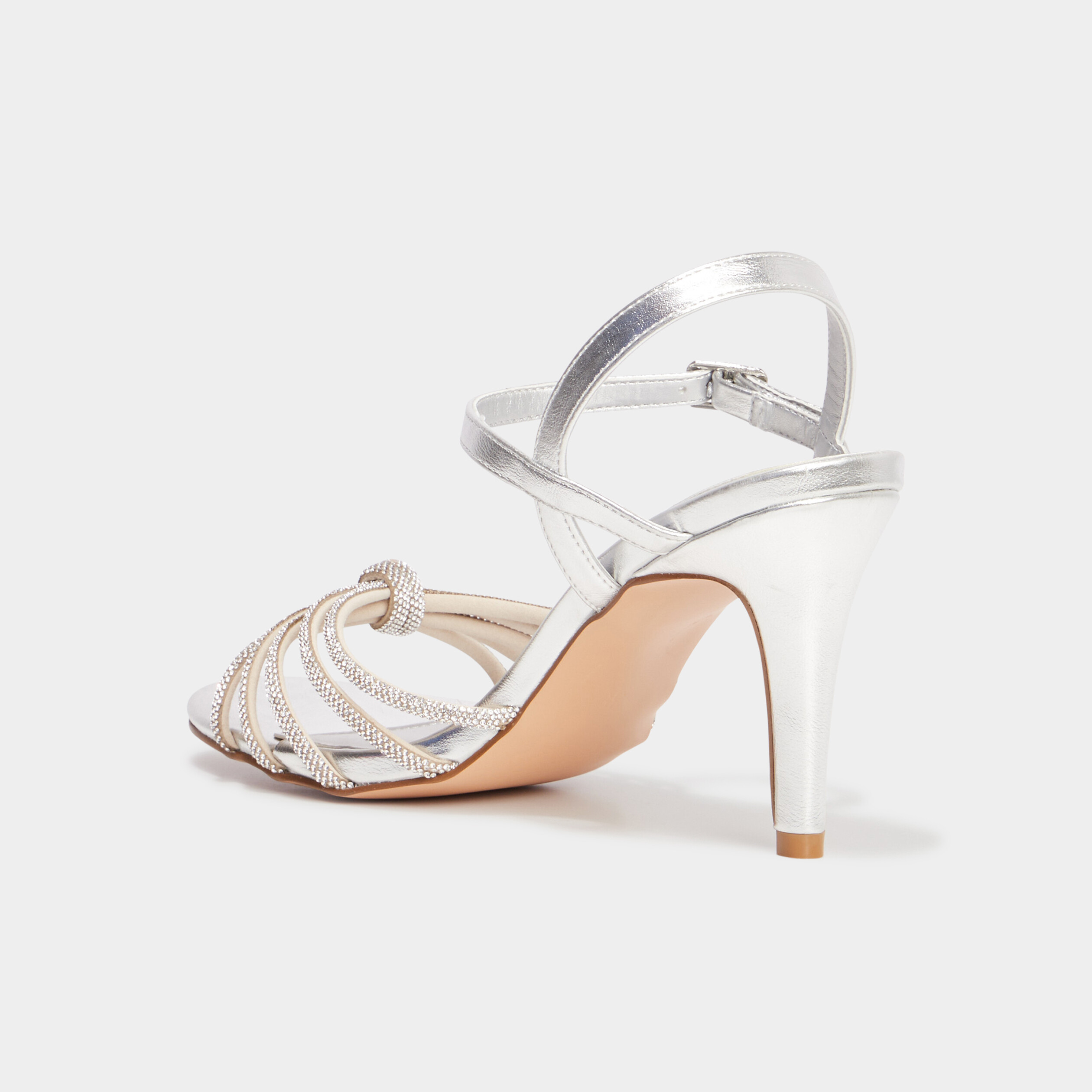 Sandales à Talons Femme New Look - Cuir Gris - Taille 37 - Neuf Sans Boîte
