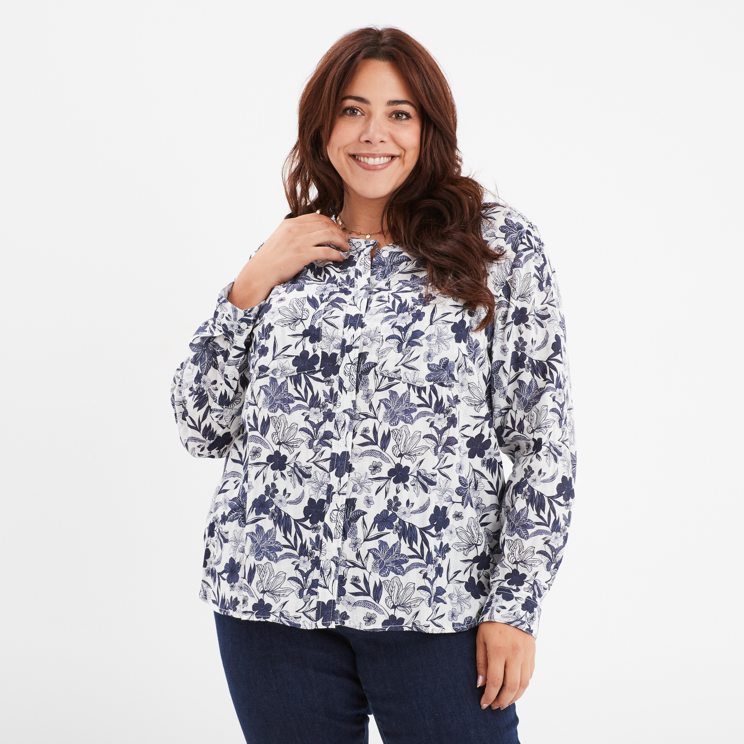 Chemise Ajustée Cache Cache Pour Femme - Taille 4, Motif Carreaux, Manches Longues