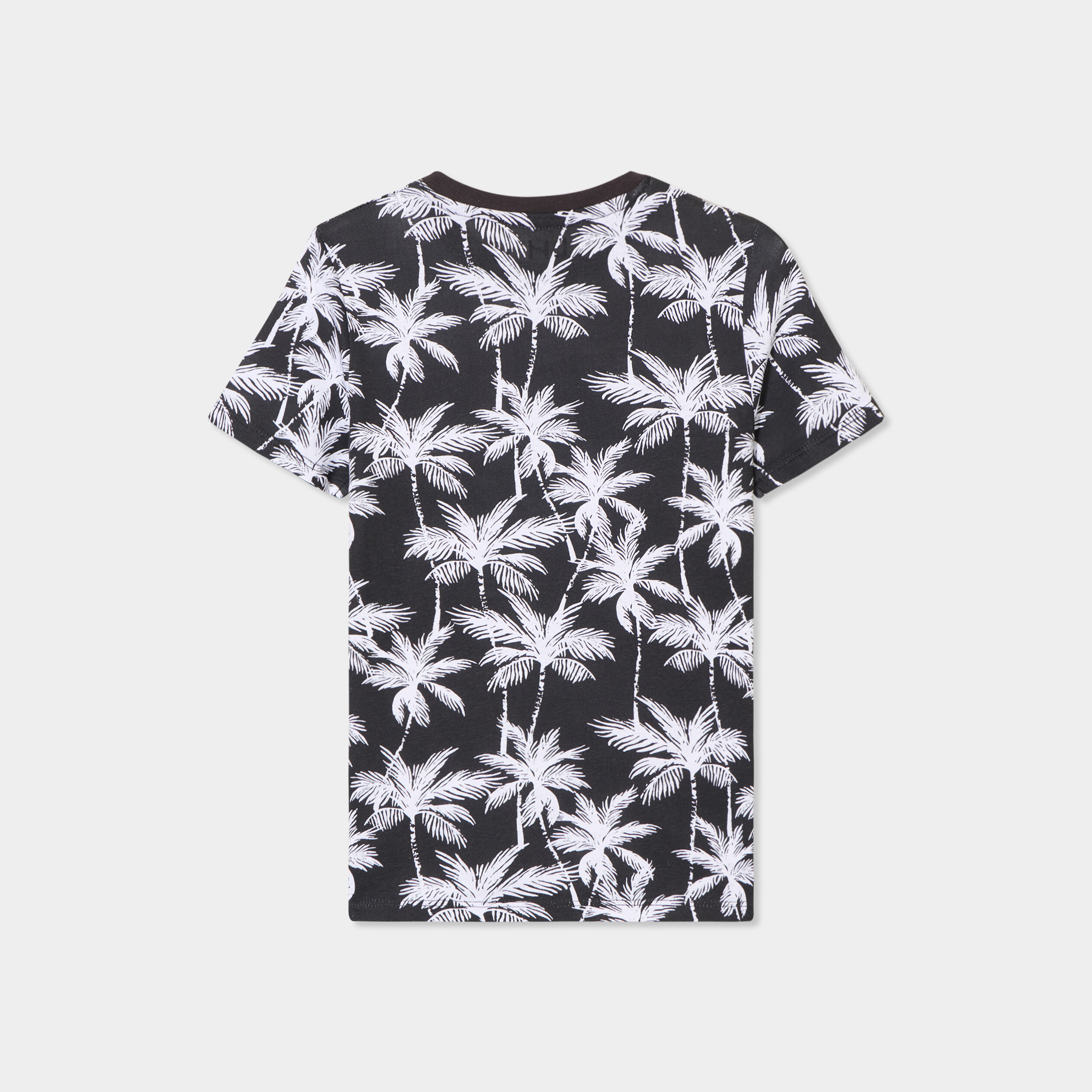 T-shirt manches courtes coton noir gar&ccedil;on