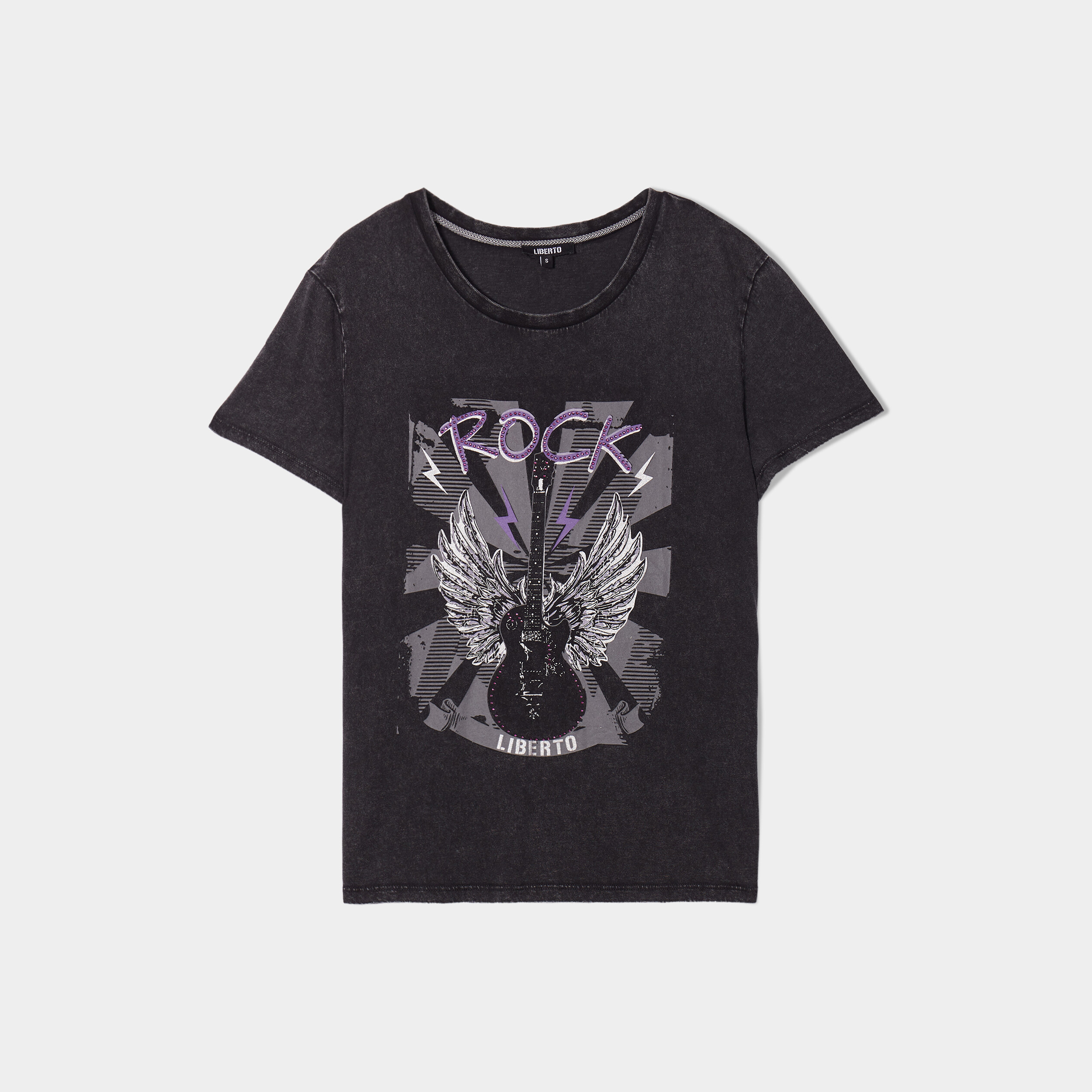 T-shirt oversize avec strass Liberto noir femme