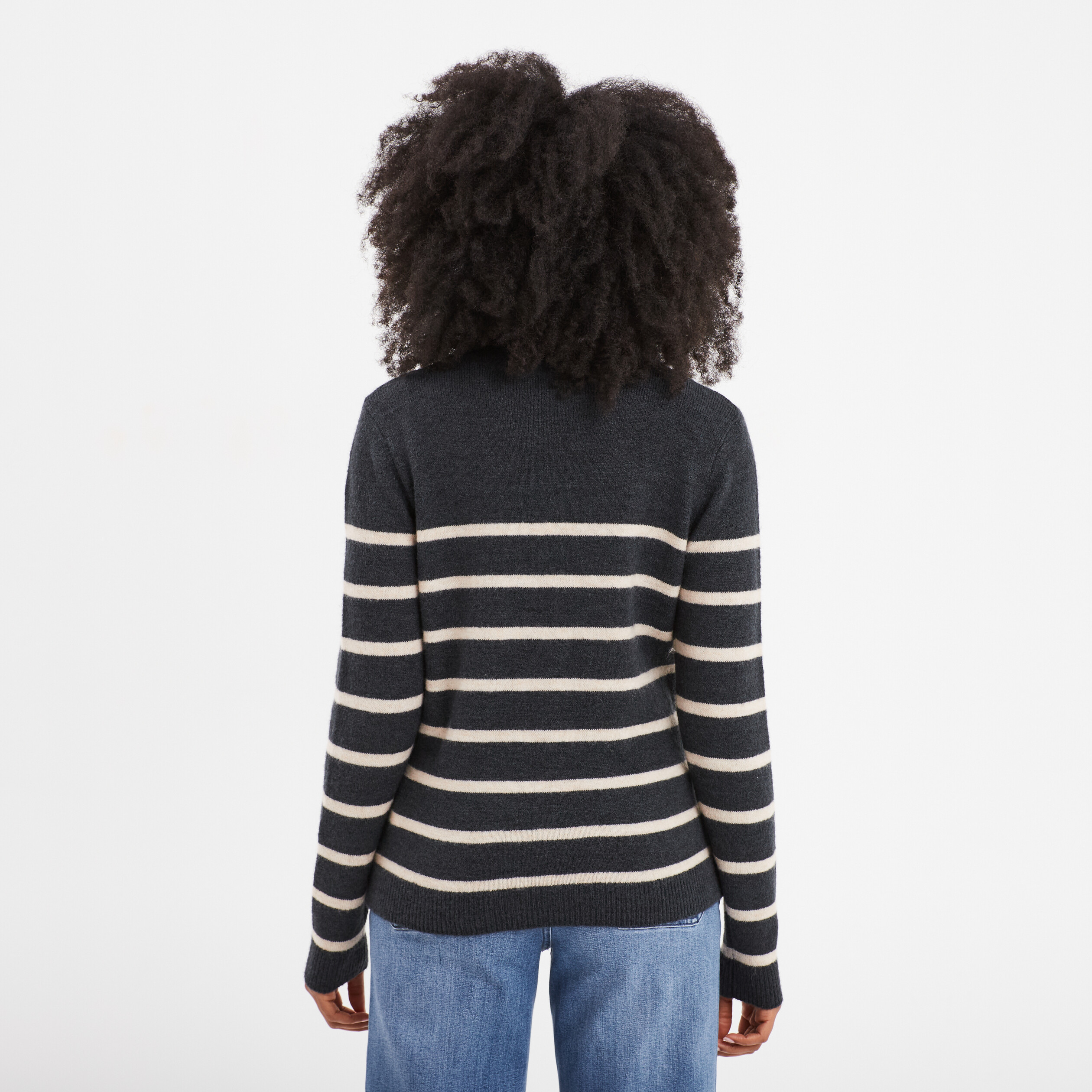 pull manches longues avec boutons gris fonce femme Pull manches longues avec boutons gris foncé femme