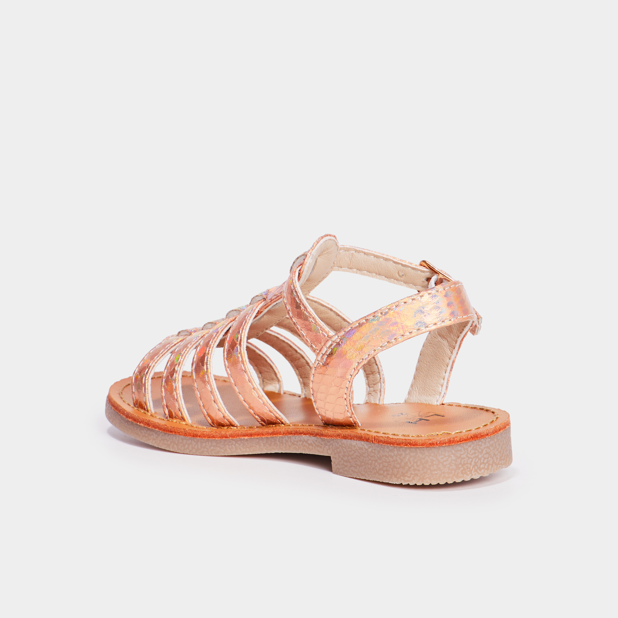 sandales brides irisees aspect croco couleur argent fille Sandales brides irisées aspect croco couleur argent fille