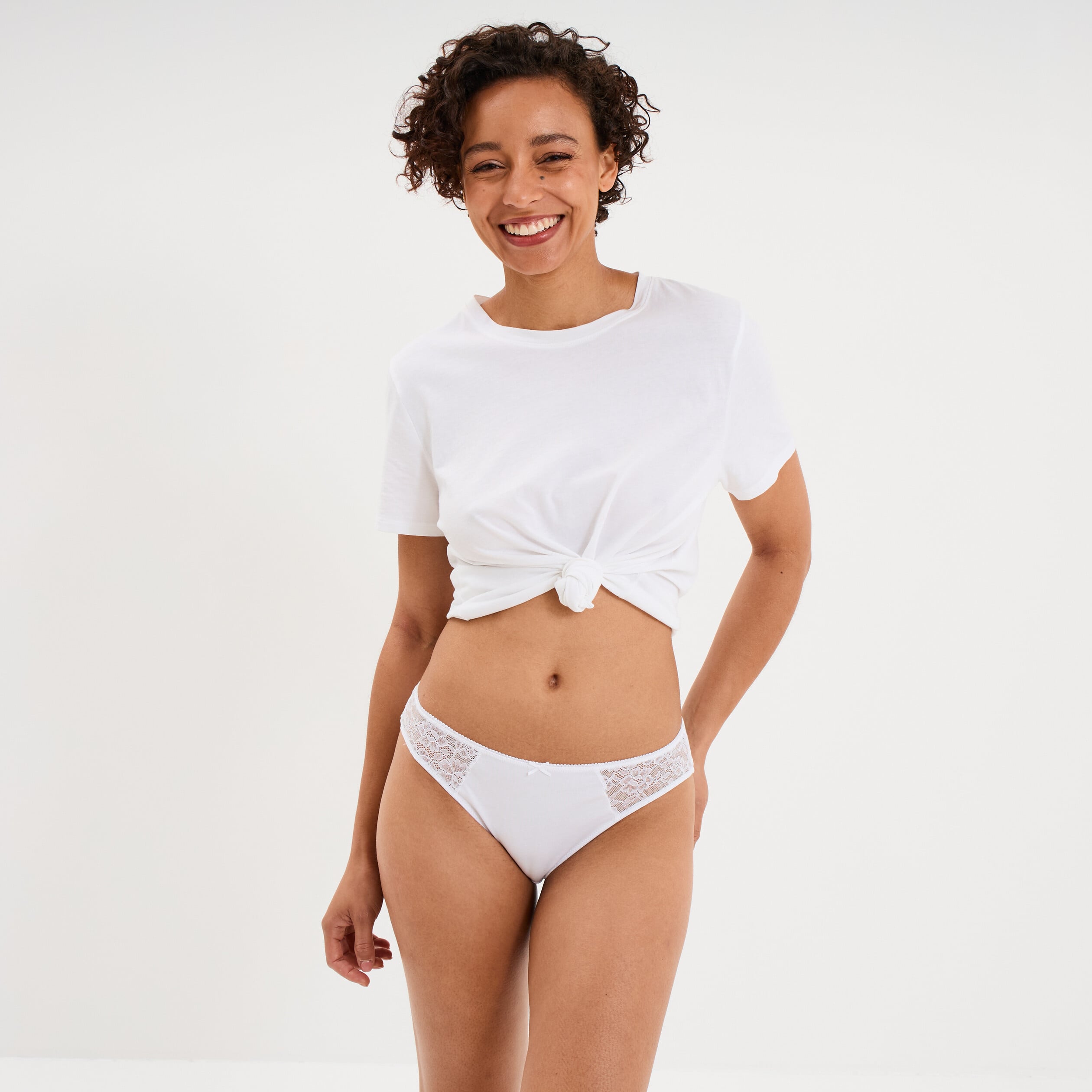 Culotte coton majoritaire blanc femme