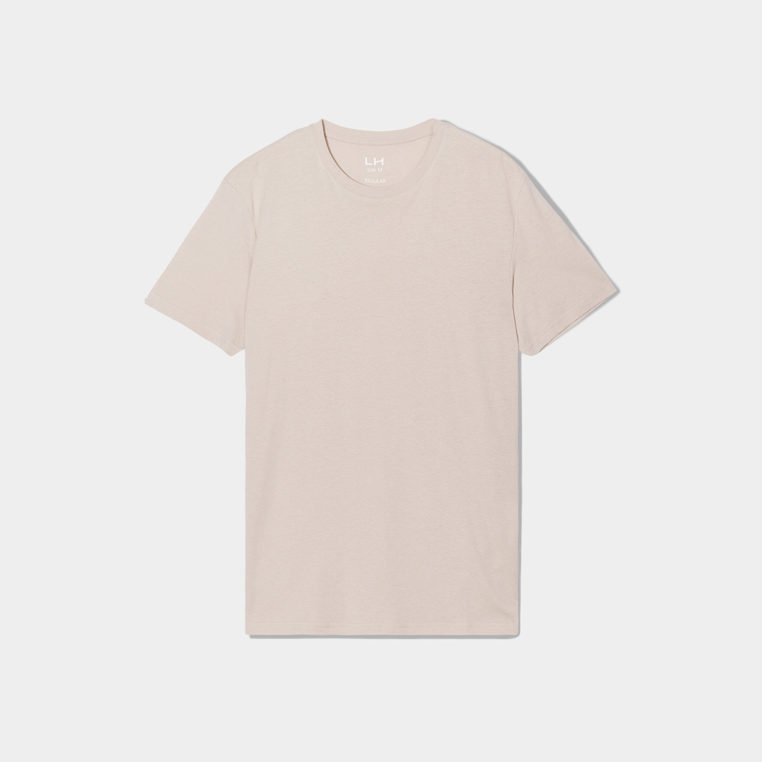 T-shirt droit en coton manches courtes gris clair homme