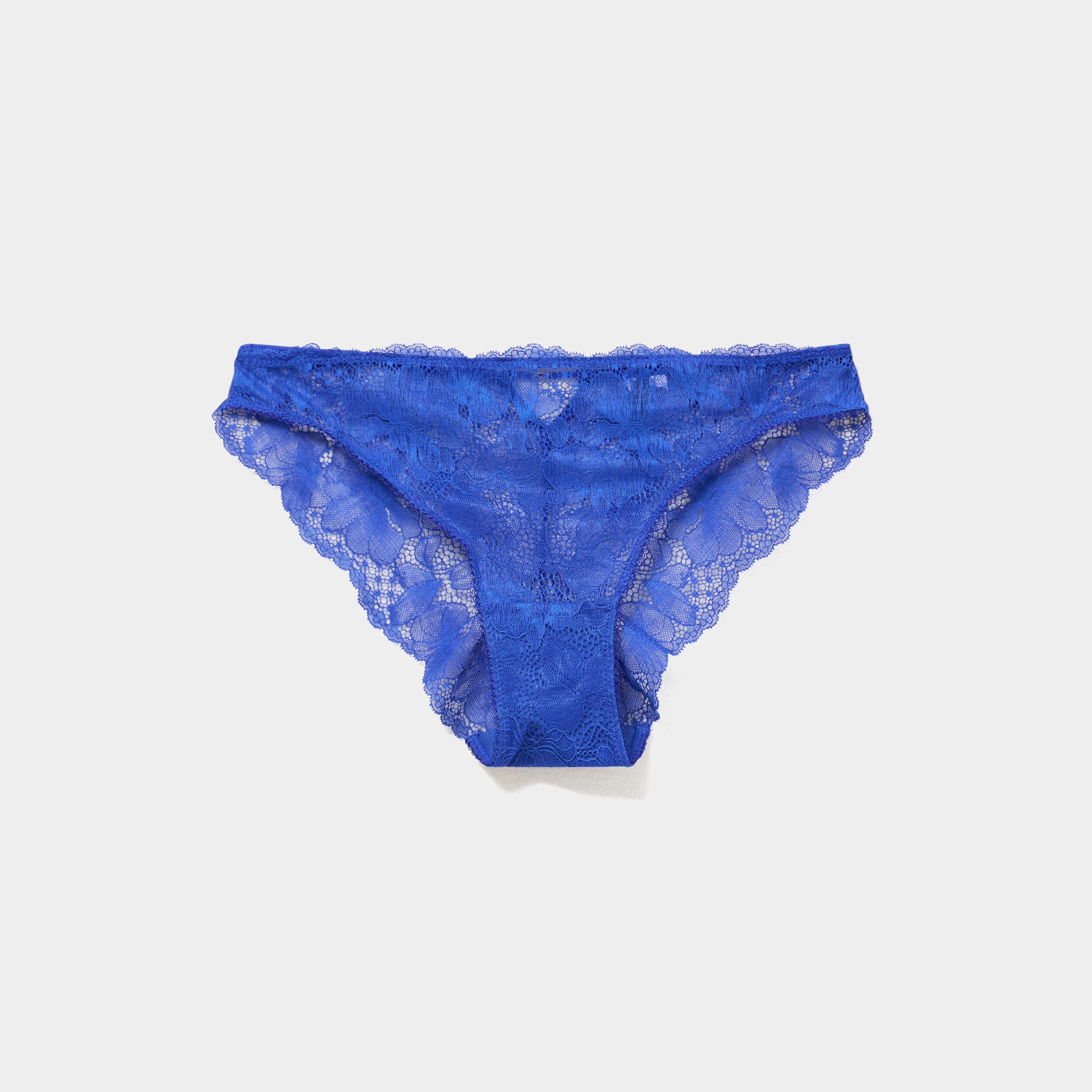 Shorty en dentelle bleu electrique femme