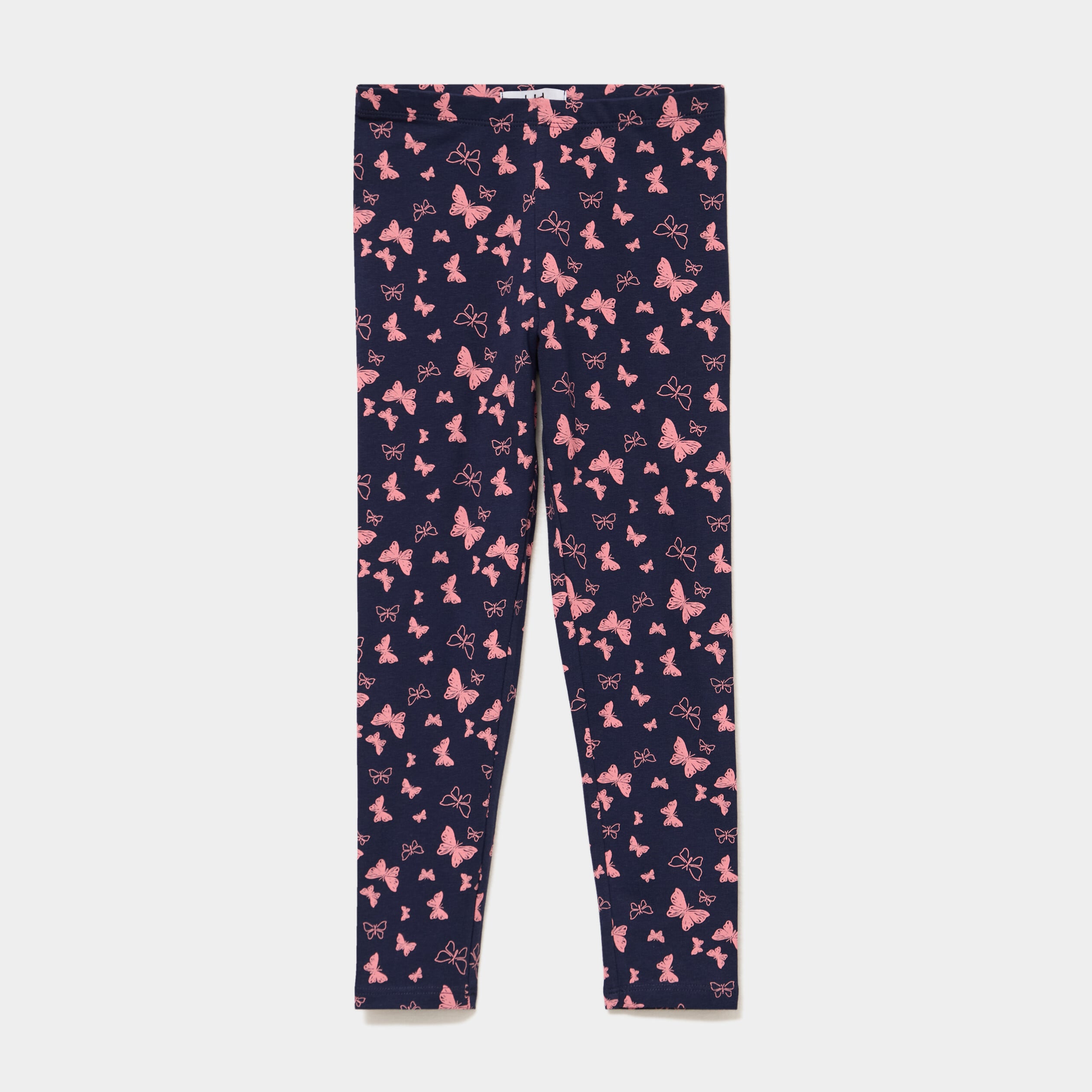 Legging taille &eacute;lastiqu&eacute;e coton bleu marine fille