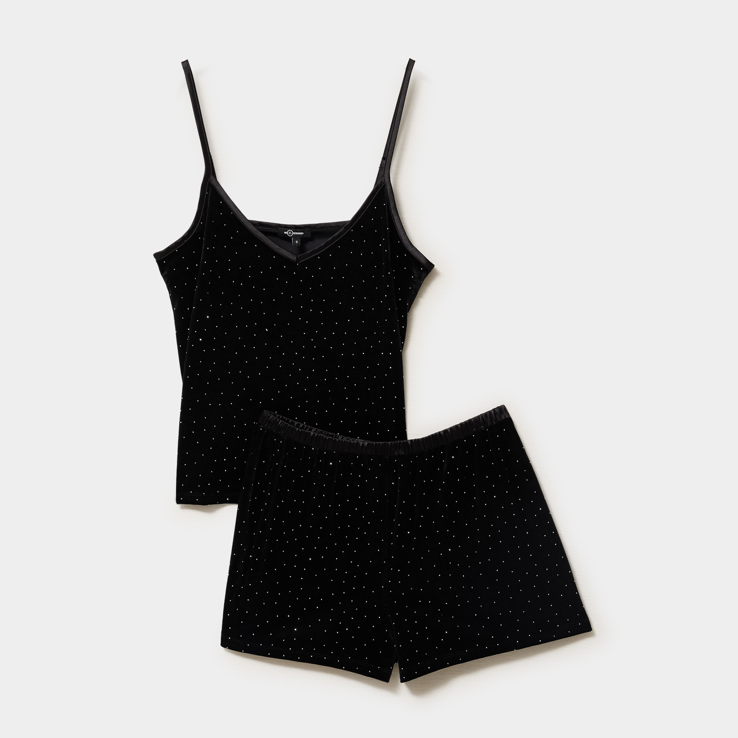 Ensemble pyjama effet velours 2 pièces noir femme | La Halle