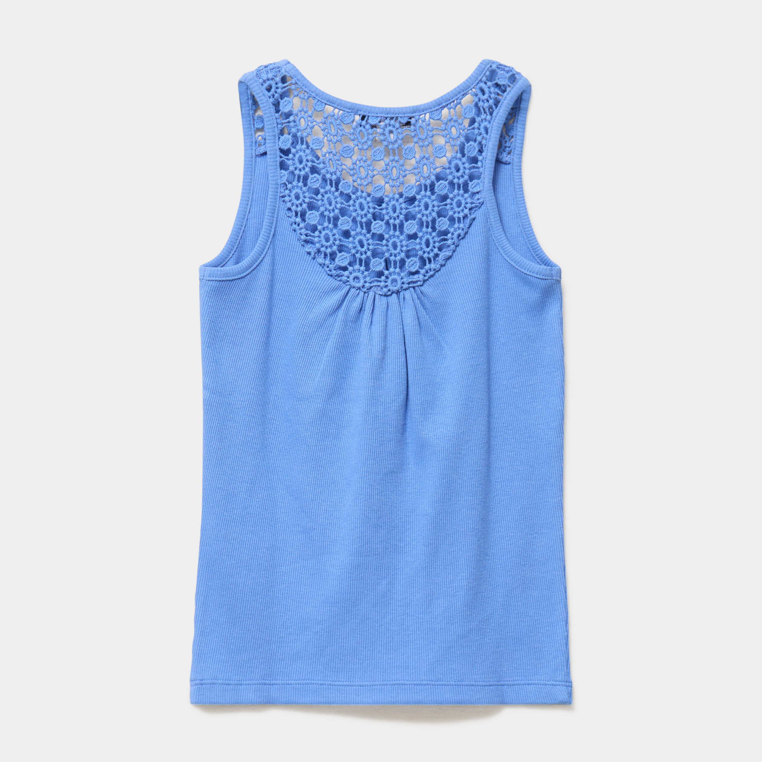 D&eacute;bardeur c&ocirc;tel&eacute; dos macram&eacute; bleu electrique fille