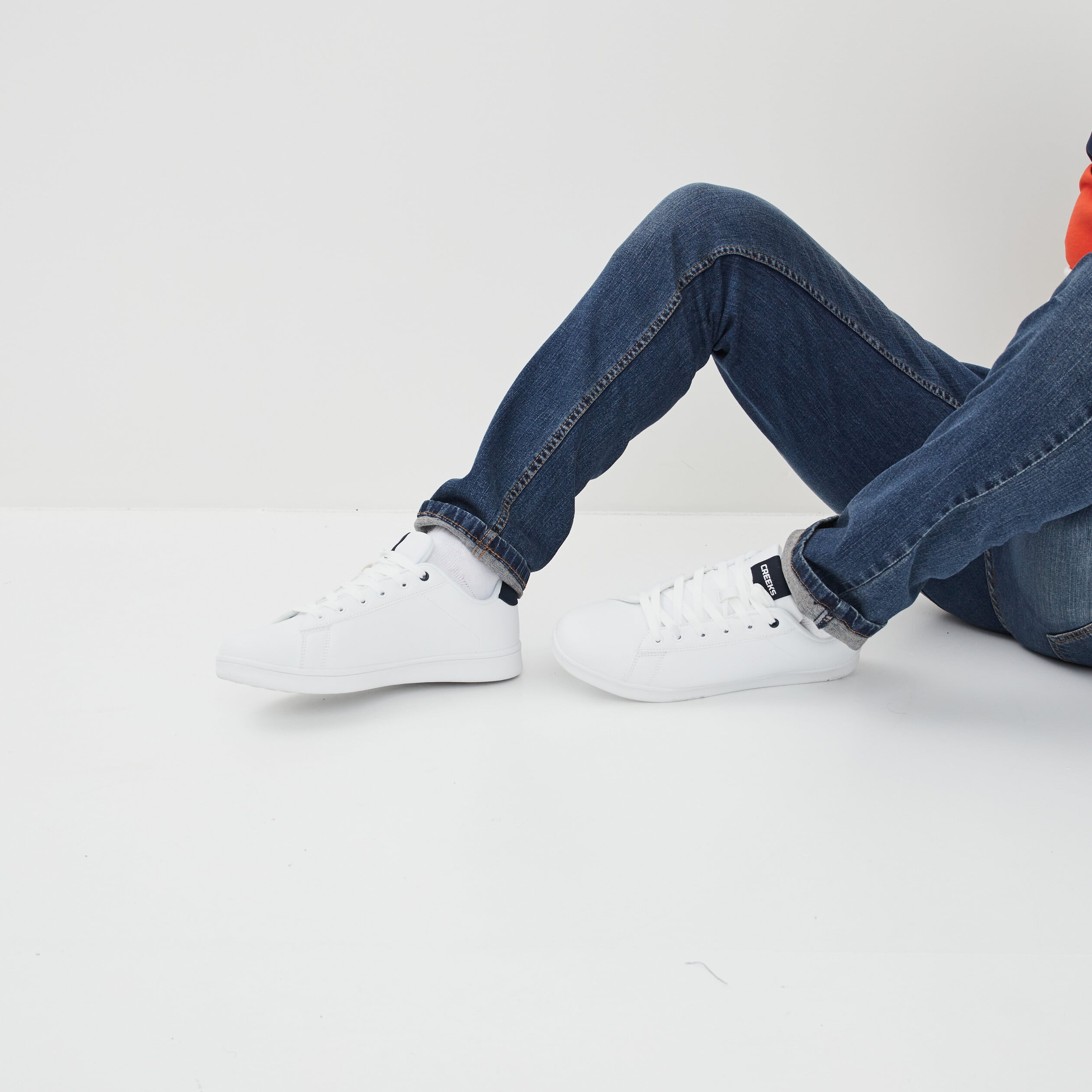 Baskets &agrave; lacets blanc homme