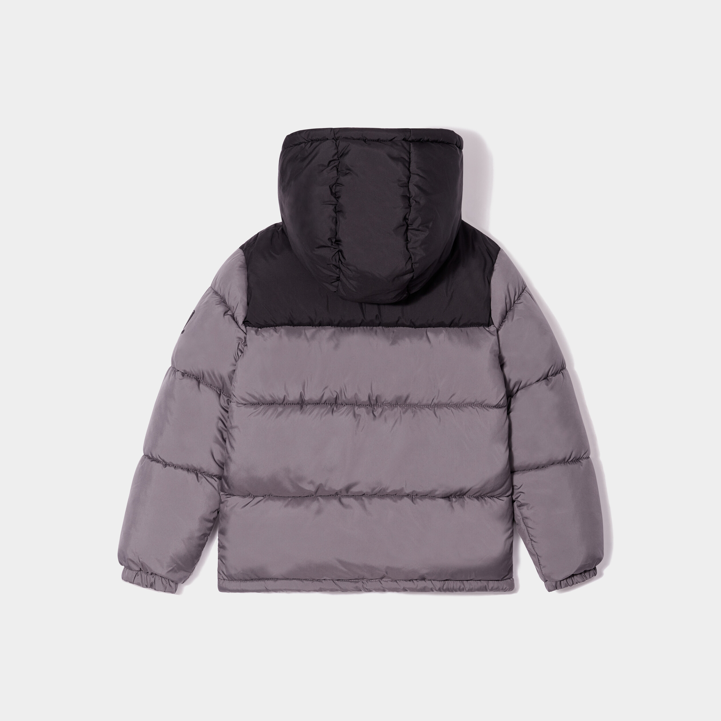 Doudoune courte à capuche gris garçon