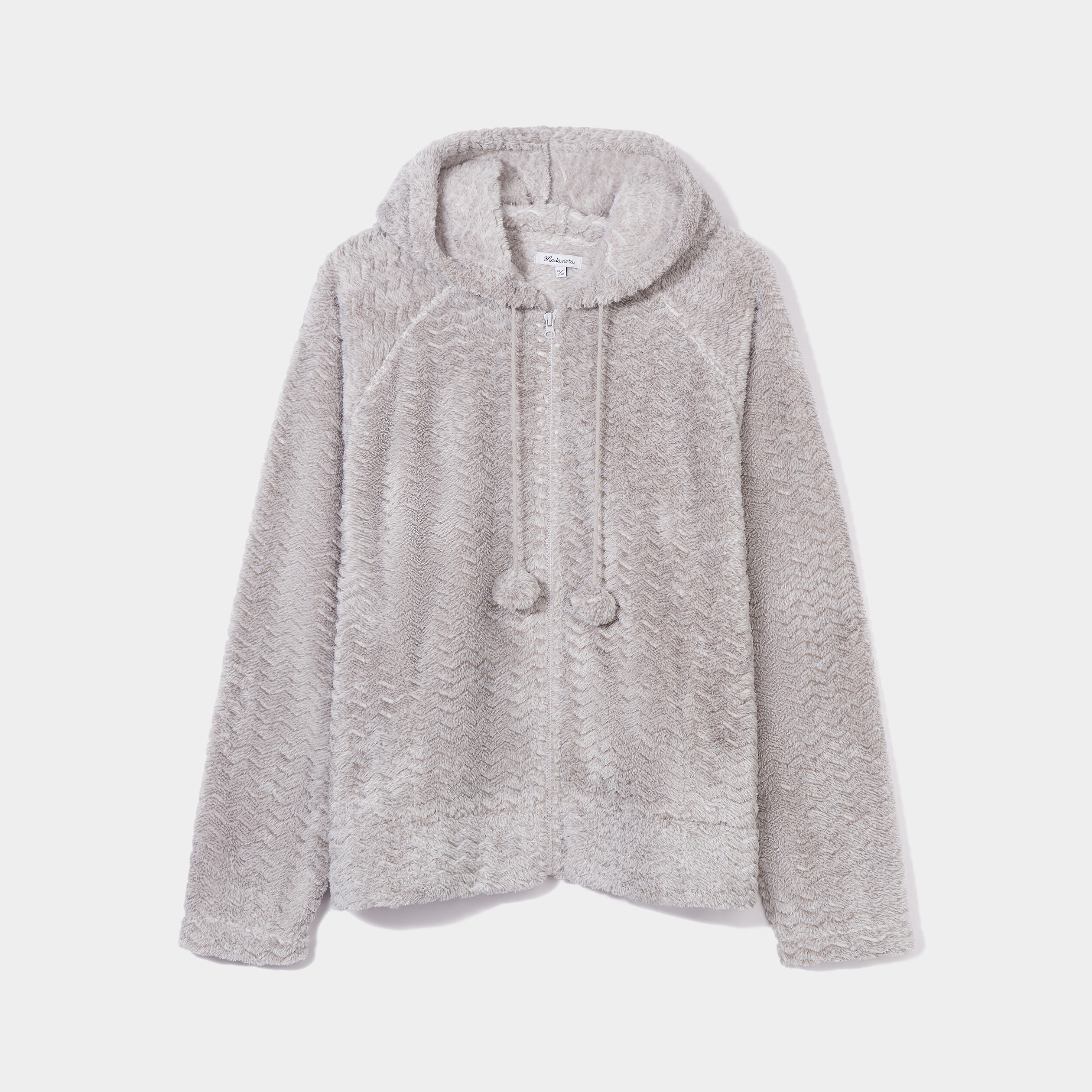 Veste de pyjama &agrave; capuche gris clair femme grande taille