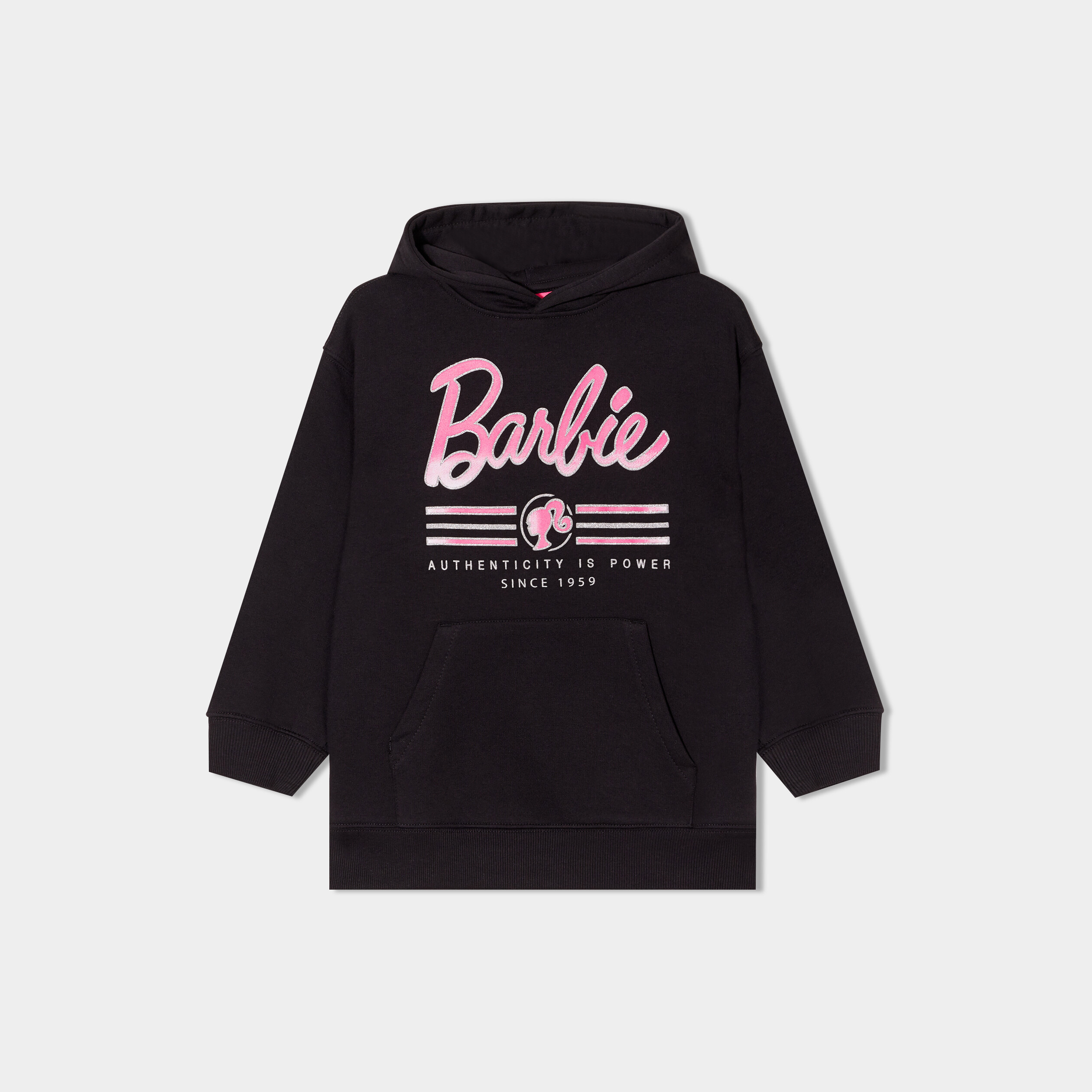 sweat a capuche hoodie barbie noir fille Sweat à capuche hoodie Barbie noir fille