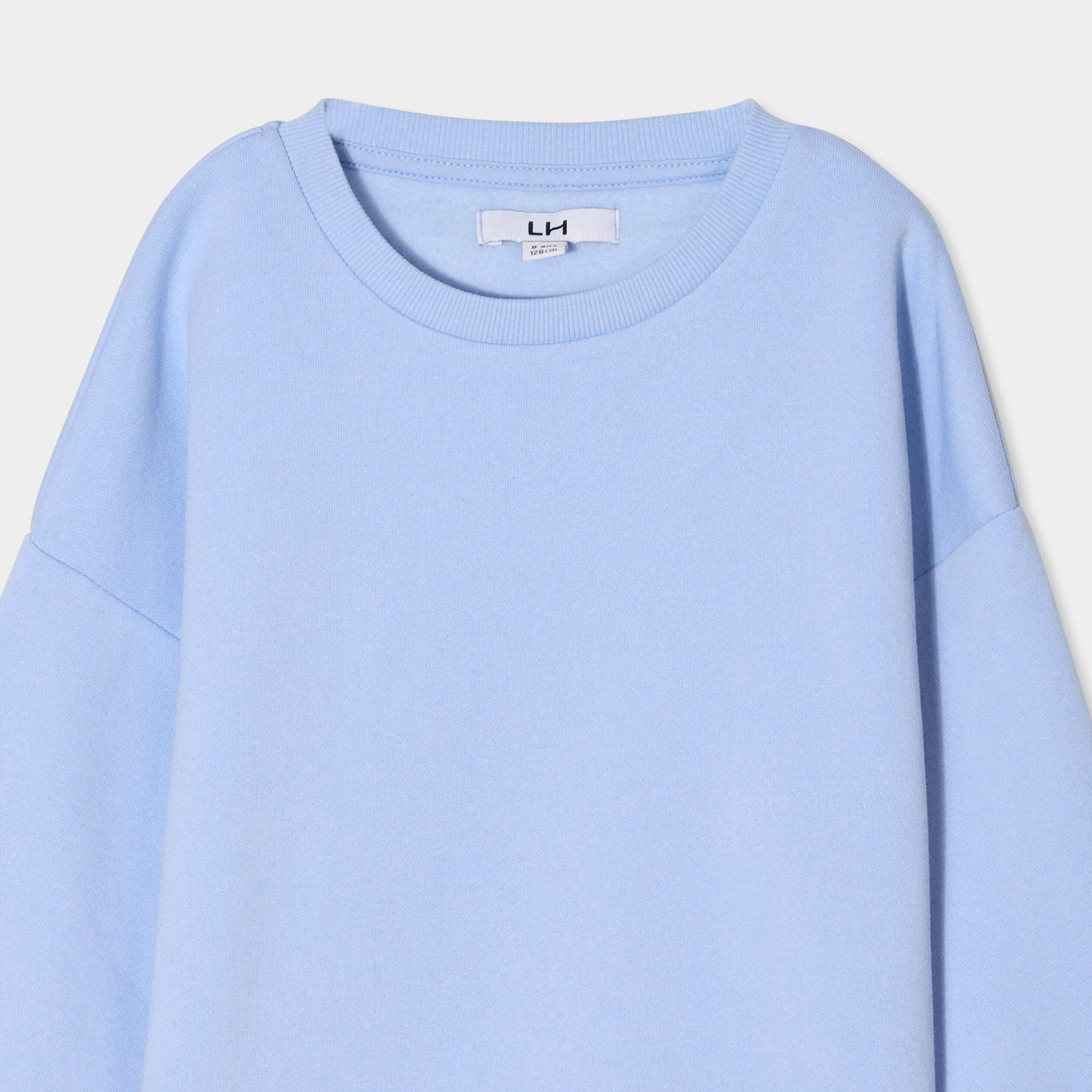 sweat col rond manches longues bleu clair fille Sweat col rond manches longues bleu clair fille