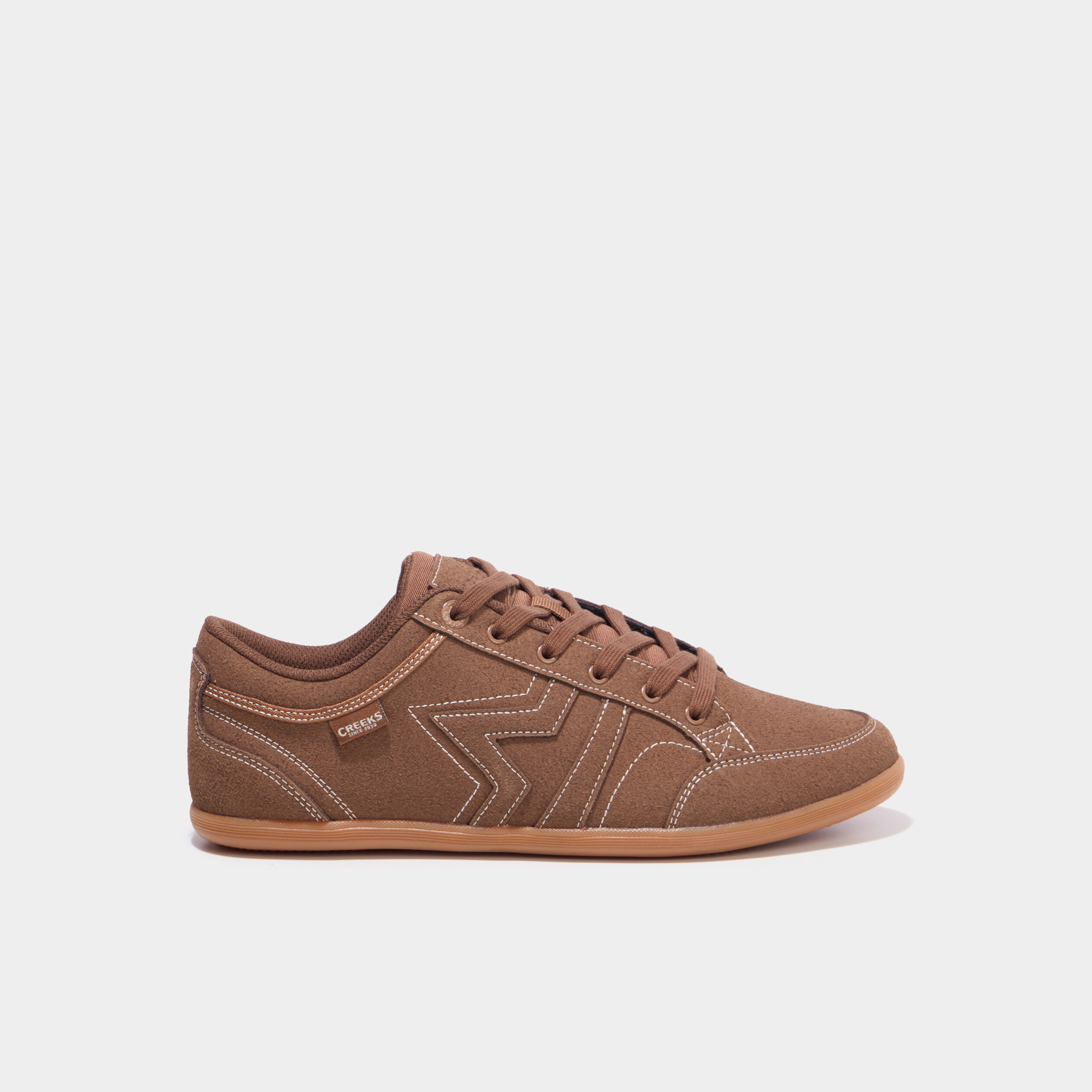 Tennis basses &agrave; lacets effet su&eacute;dine marron homme