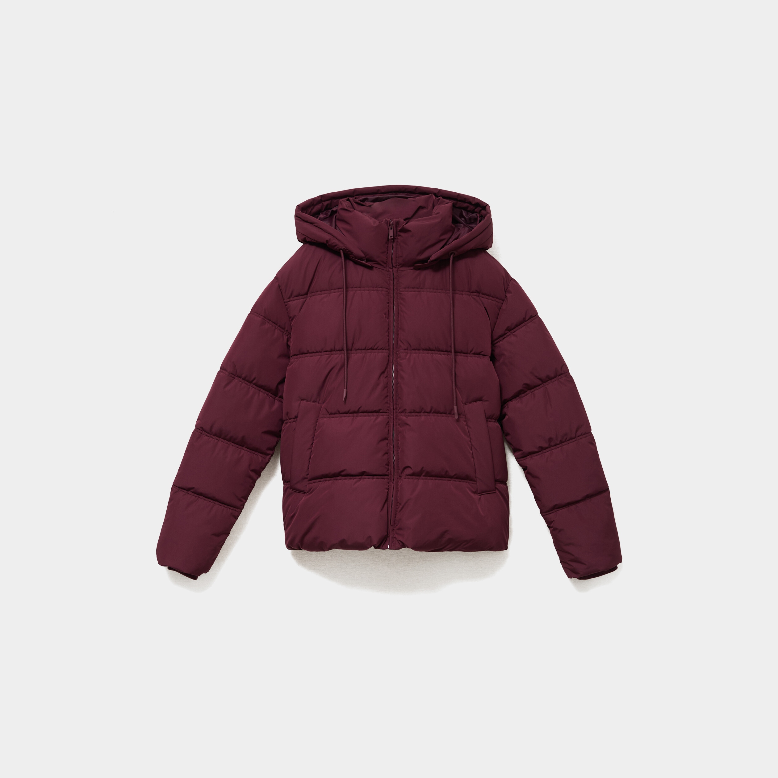 Doudoune &agrave; capuche zipp&eacute;e femme violet fonc&eacute; femme