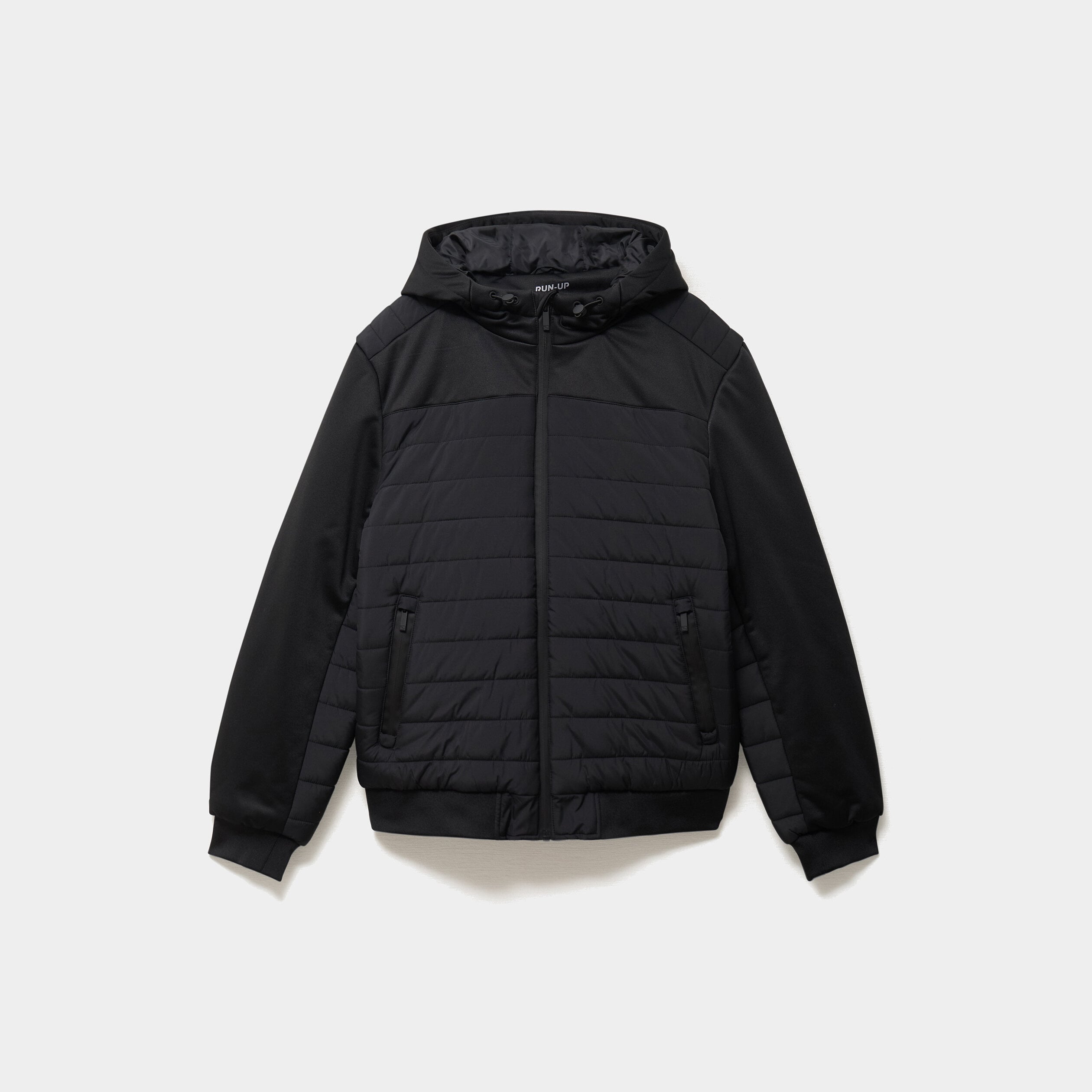 Blouson d&eacute;perlant &agrave; capuche noir homme