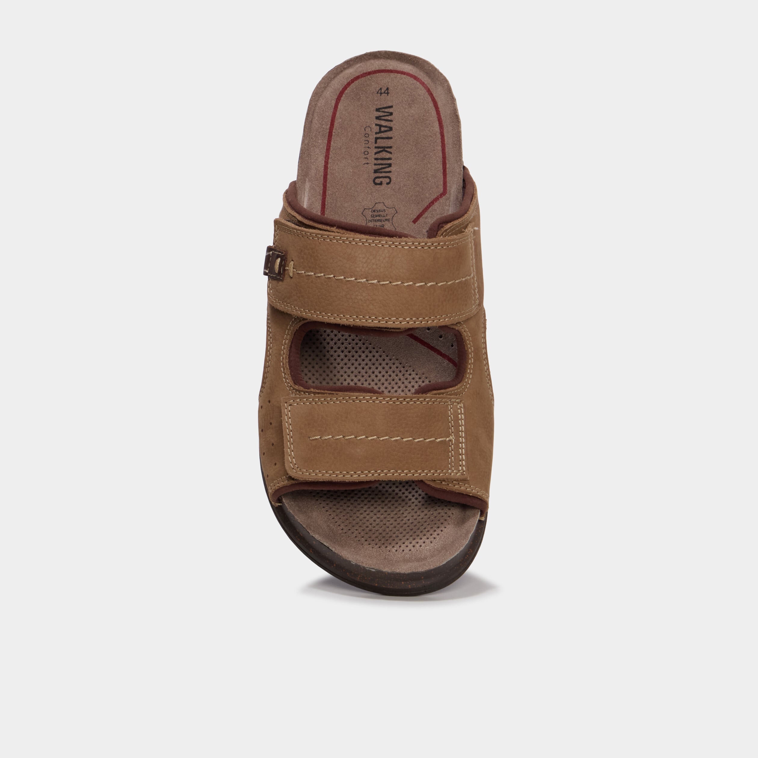 Mules &agrave; scratchs en cuir sable homme