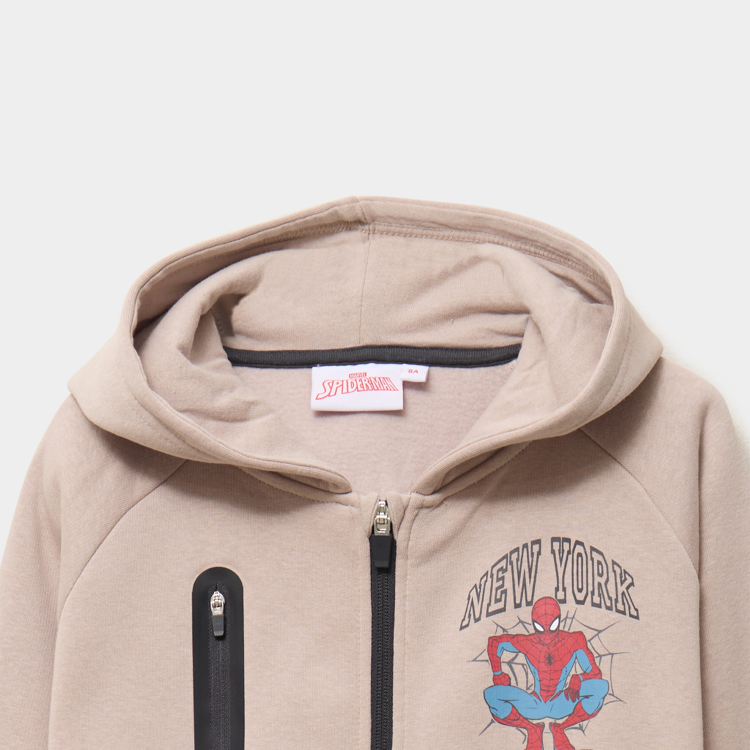 Sweat zipp&eacute; &agrave; capuche Spider-Man sable gar&ccedil;on