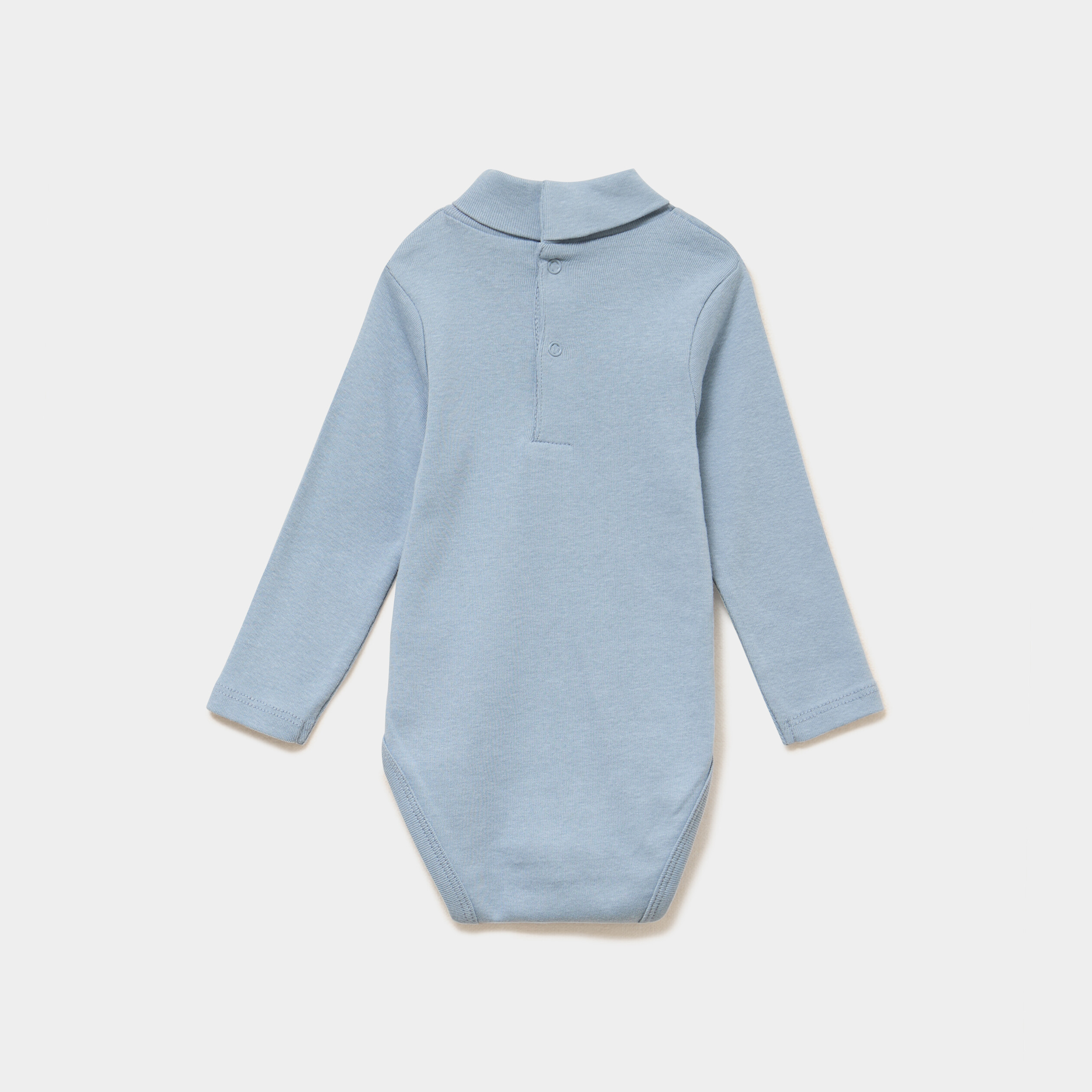 Lot 3 bodies col roul&eacute; manches longues bleu b&eacute;b&eacute;