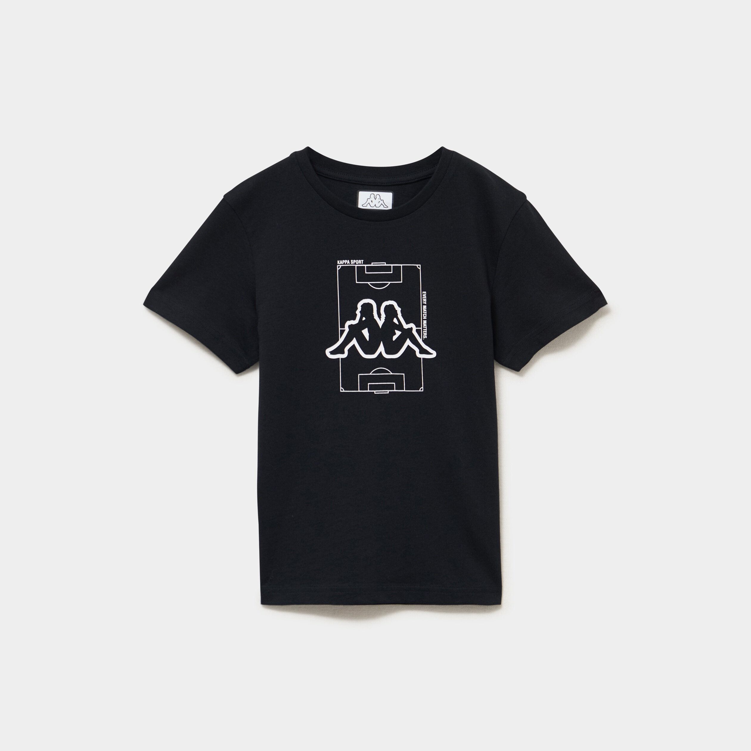 T-shirt manches courtes coton Kappa noir gar&ccedil;on