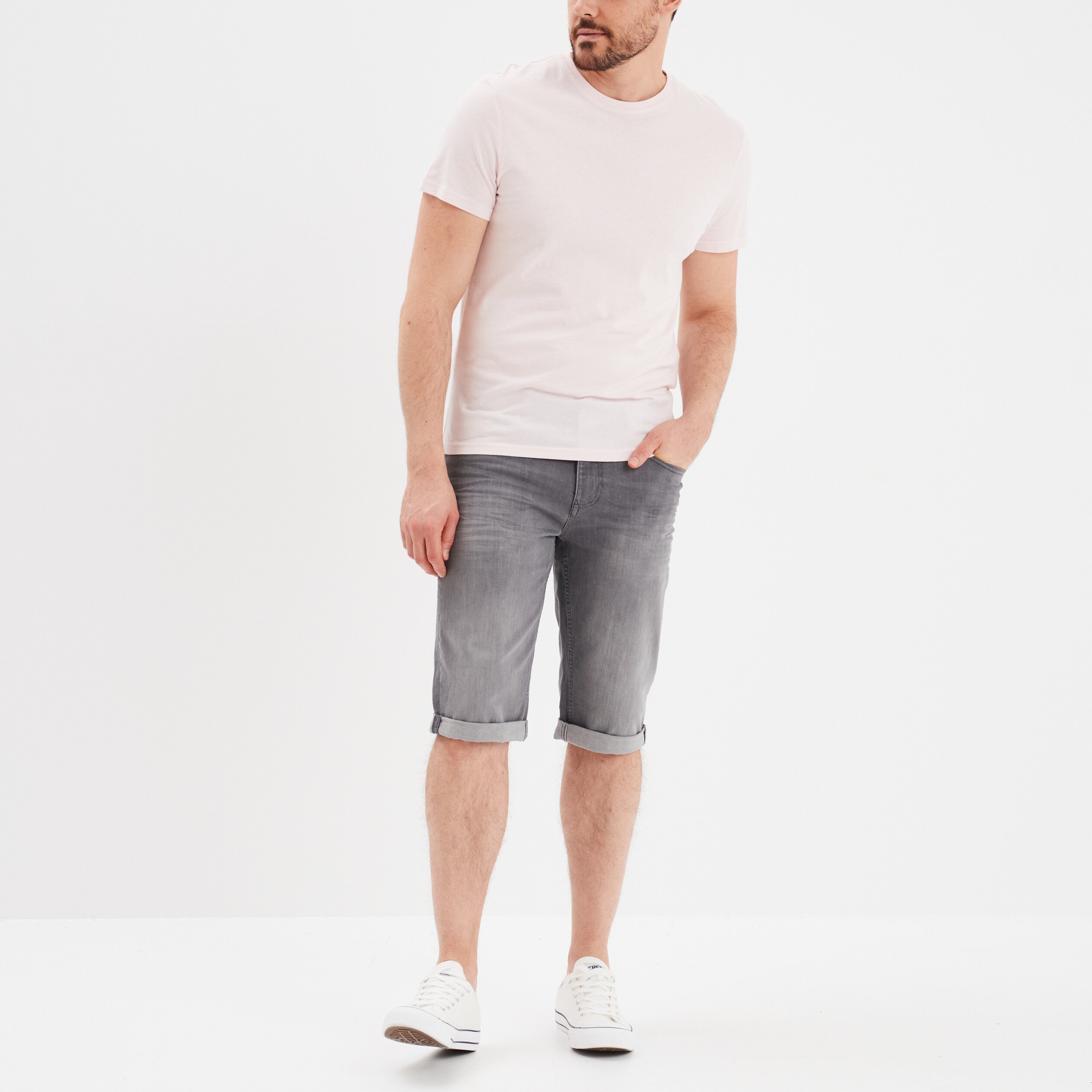 t shirt en coton manches courtes rose clair homme T-shirt en coton manches courtes rose clair homme