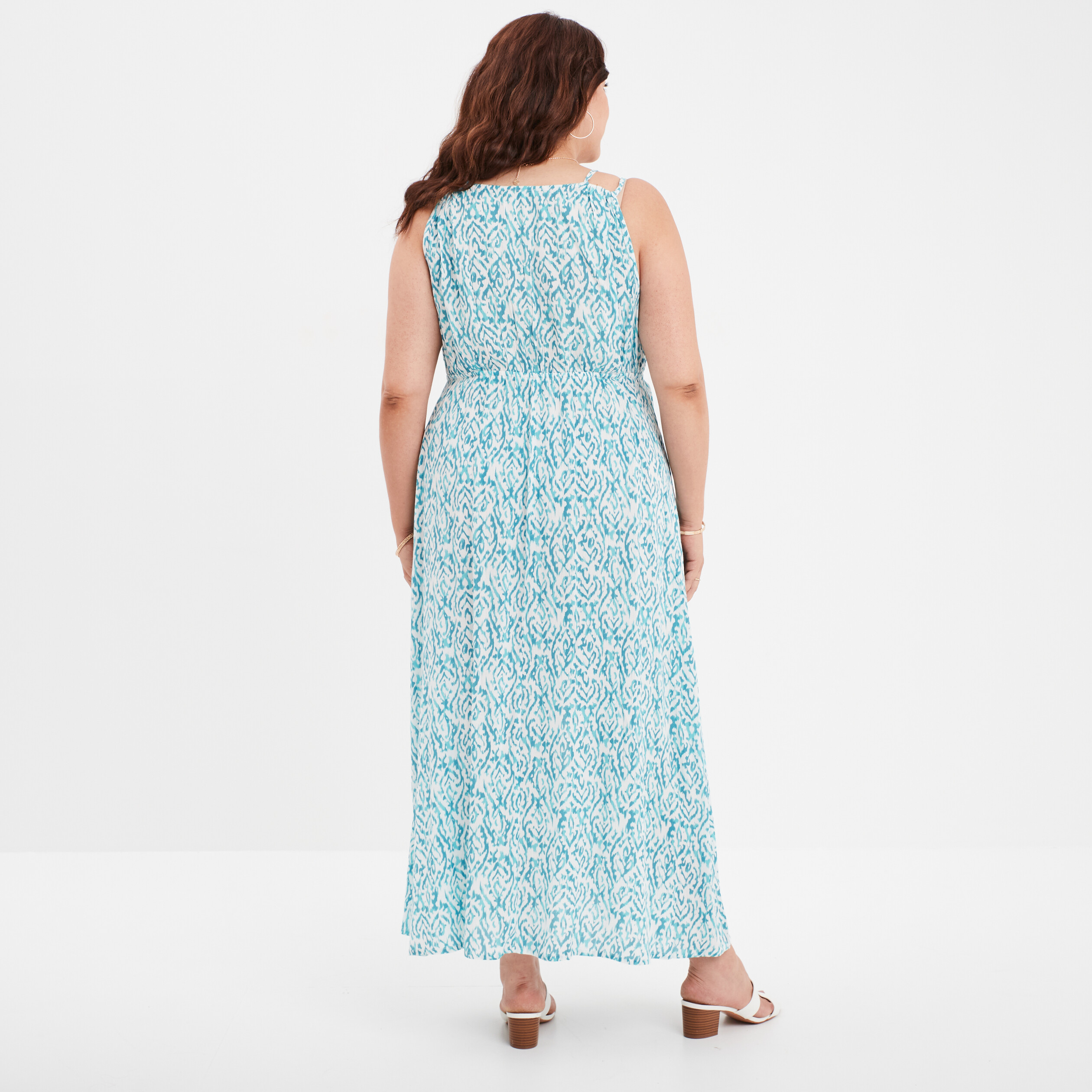 robe midi fluide avec bretelles fines ecru femmegt Robe midi fluide avec bretelles fines ecru femme grande taille
