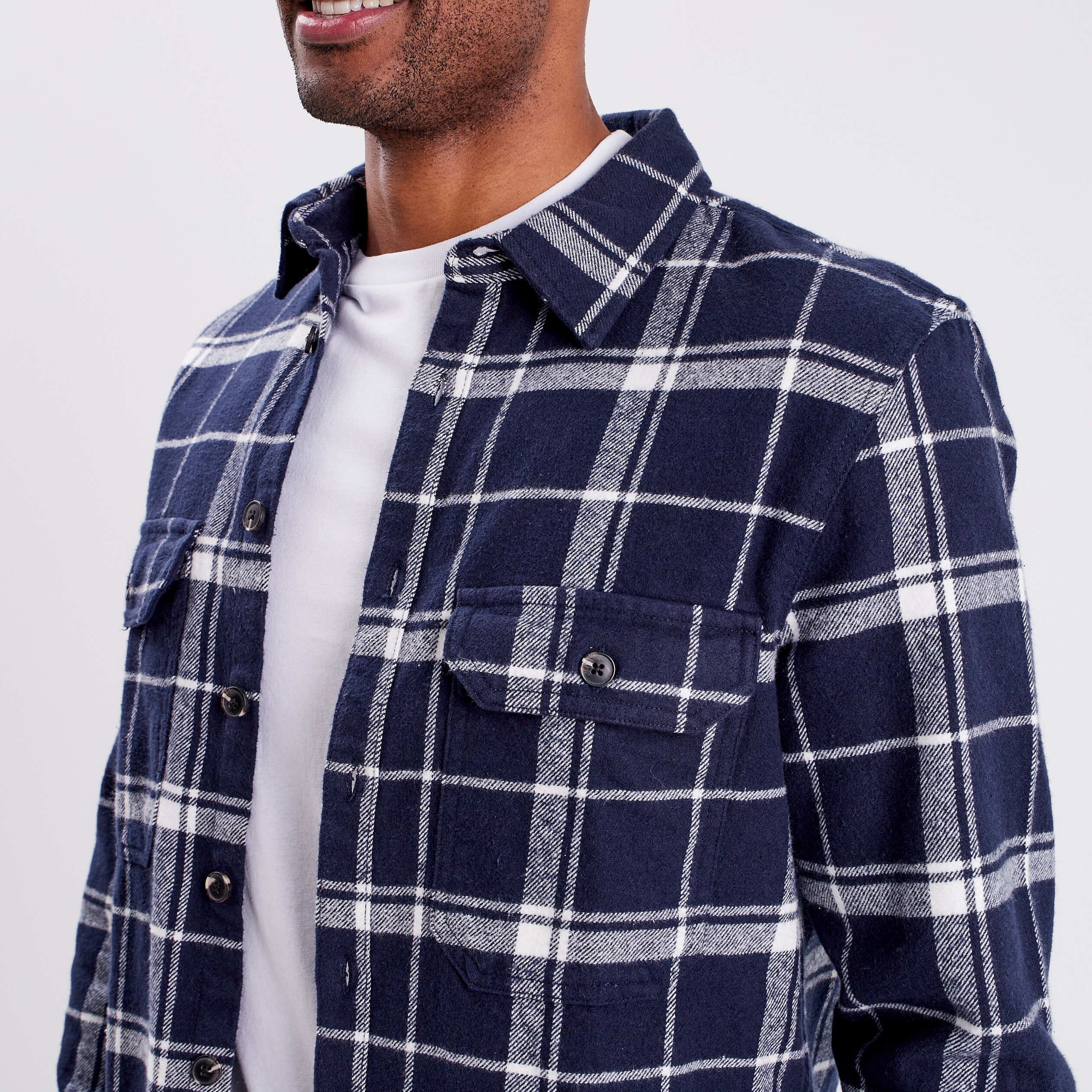 surchemise coton manches longues creeks bleu marine homme Surchemise coton manches longues Creeks bleu marine homme