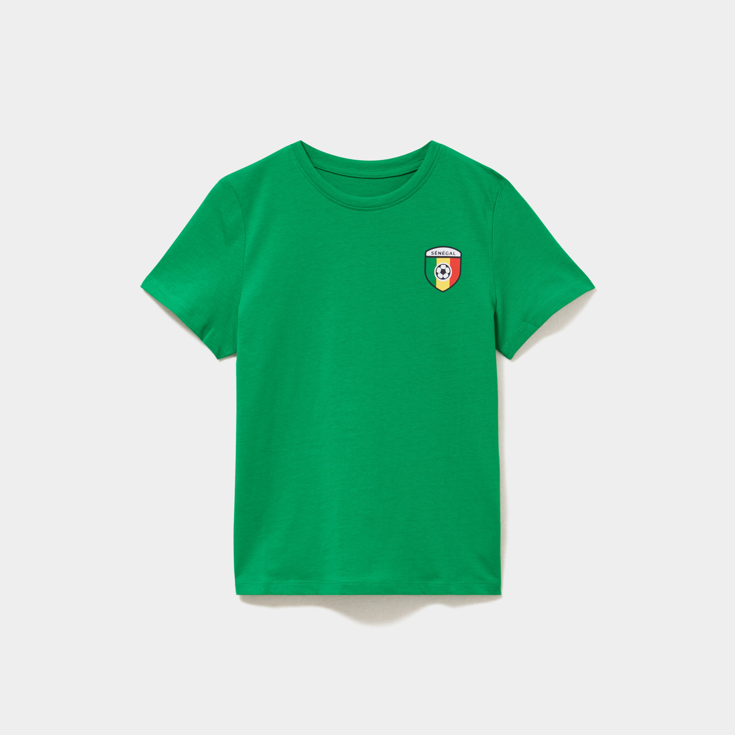T-shirt maillot football S&eacute;n&eacute;gal coton vert menthe fille