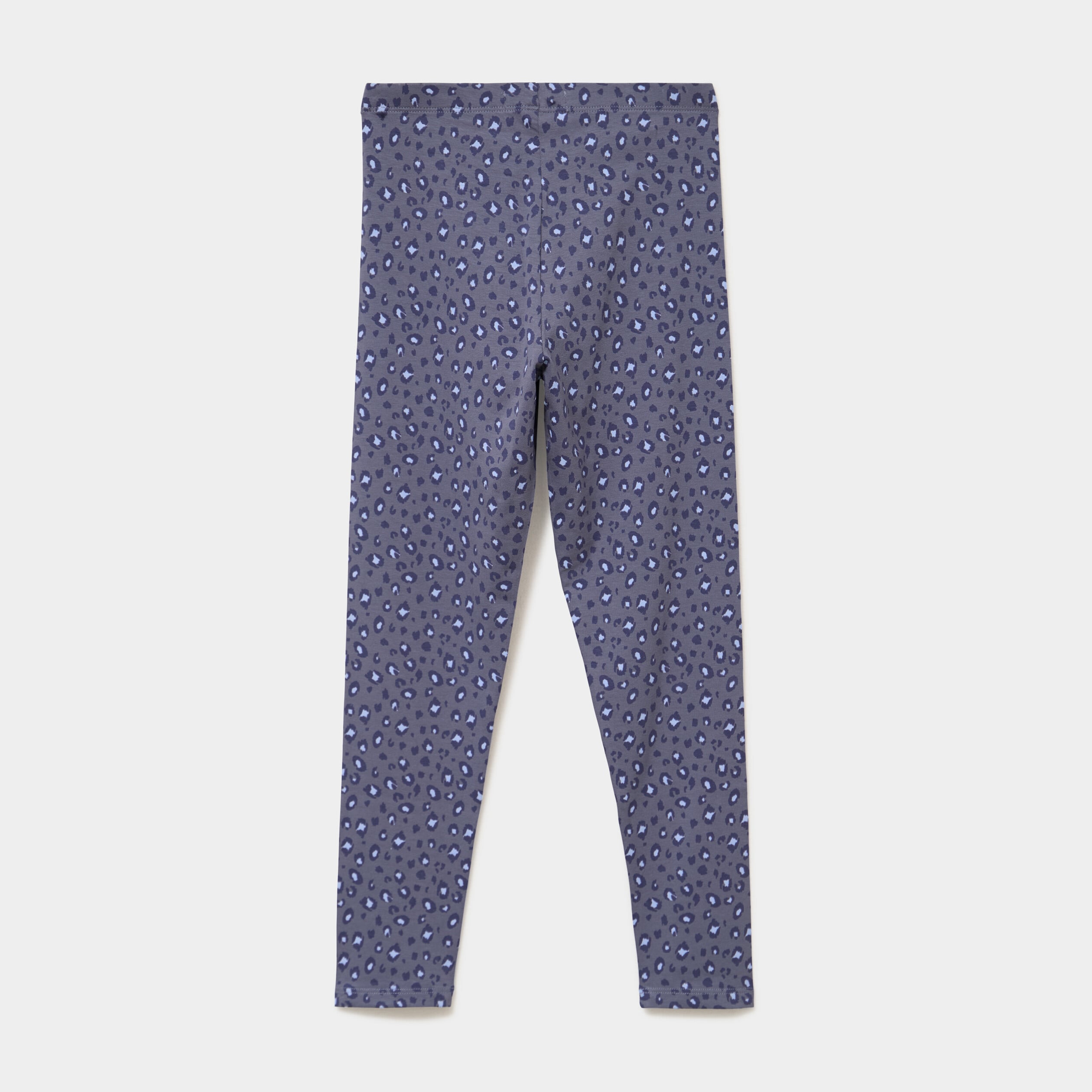 Legging taille &eacute;lastiqu&eacute;e coton bleu gris fille