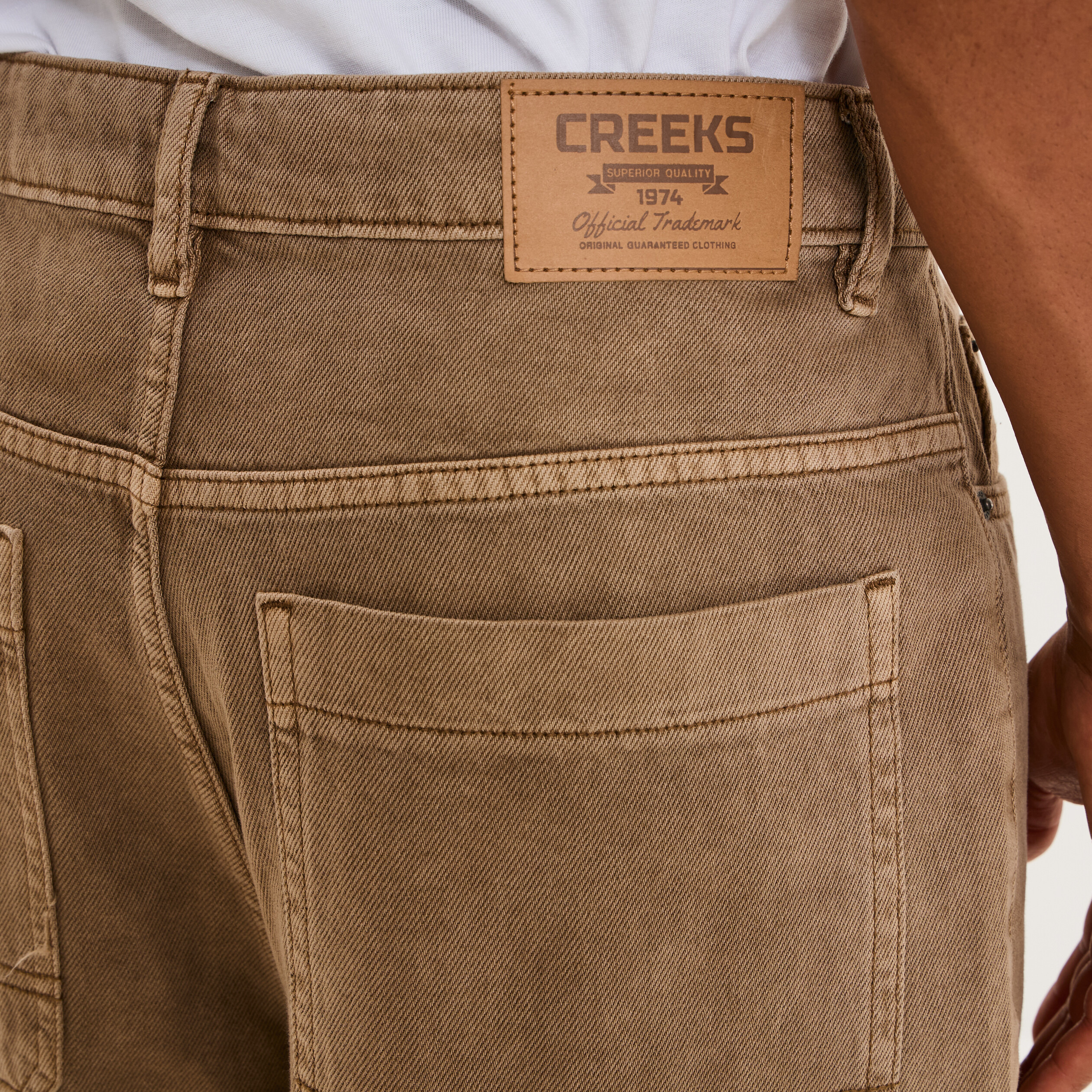 Jean large baggy 5 poches vert kaki homme