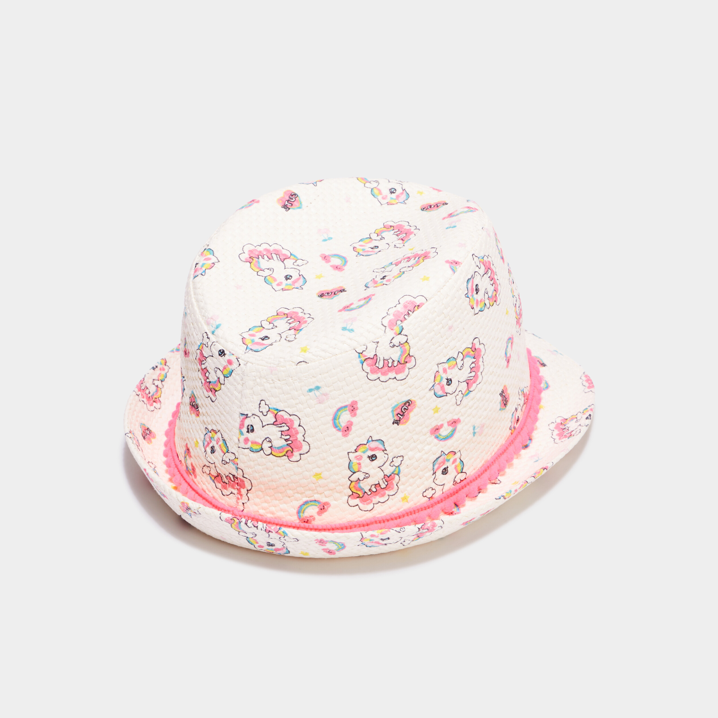chapeau aspect tresse blanc fille Chapeau aspect tressé blanc fille