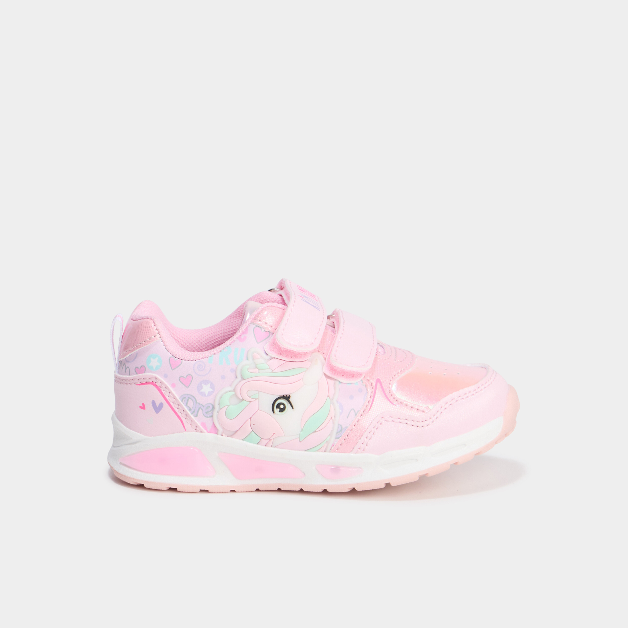 Baskets running lumineuses rose fille