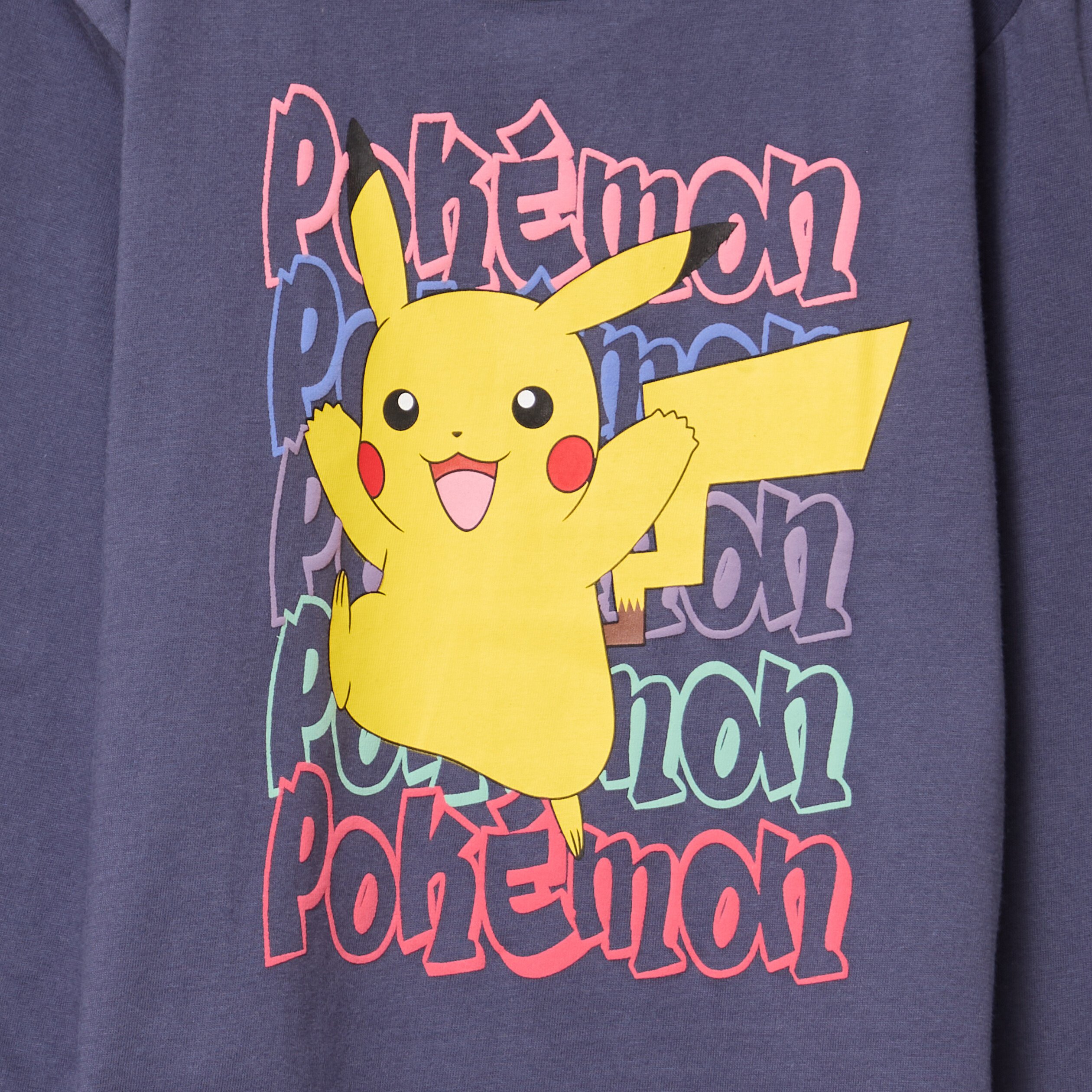 t shirt manches longues pokemon pikachu gris fonce fille T-shirt manches longues Pokémon Pikachu gris foncé fille